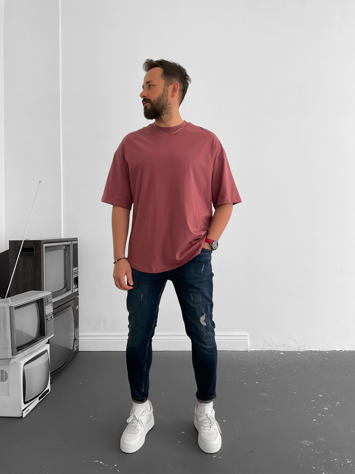Gül Kurusu Oval Kesim Basic T-Shirt BY-1202