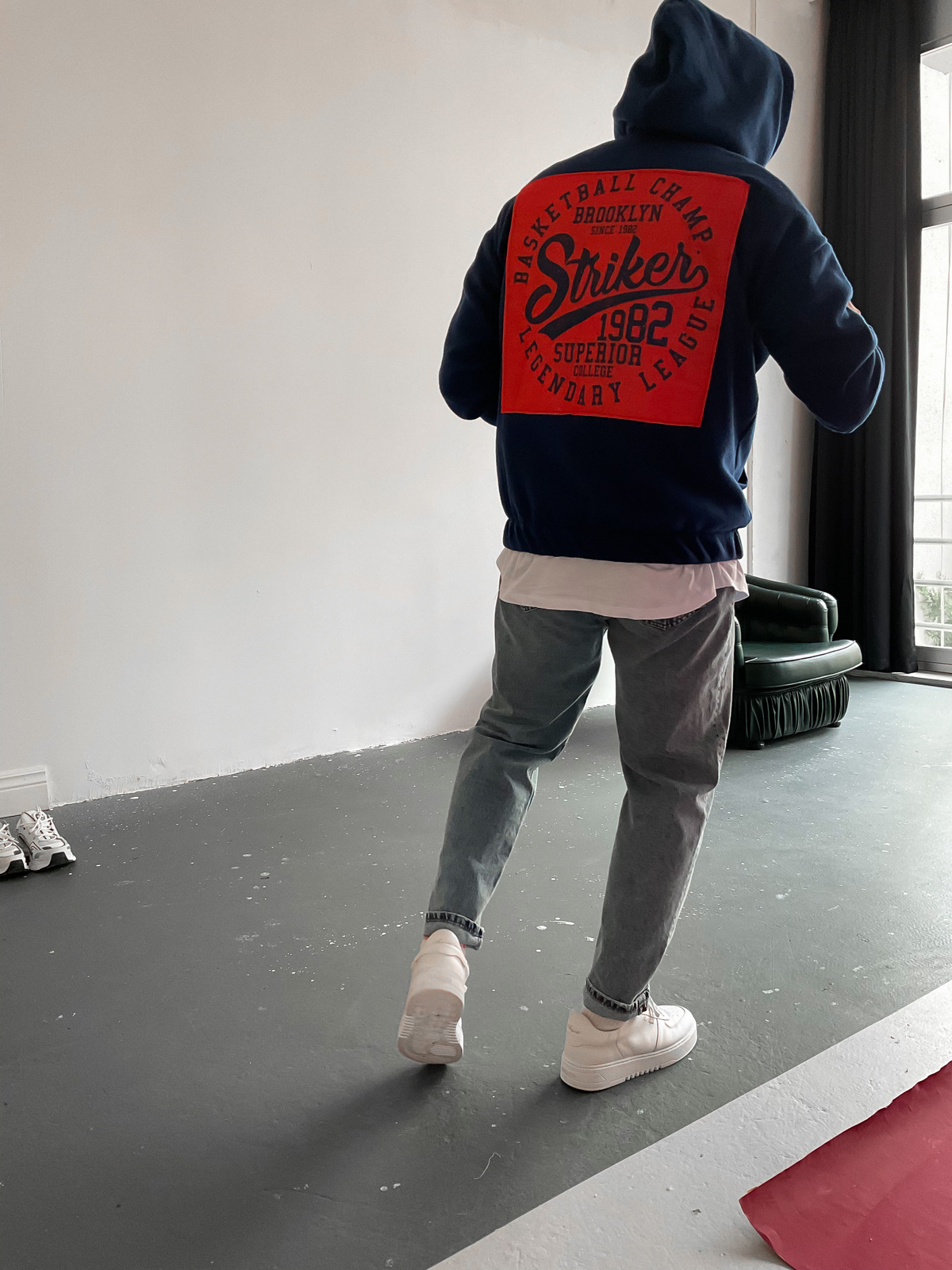 Lacivert Striker Kapüşonlu Polar Sweat C-1982