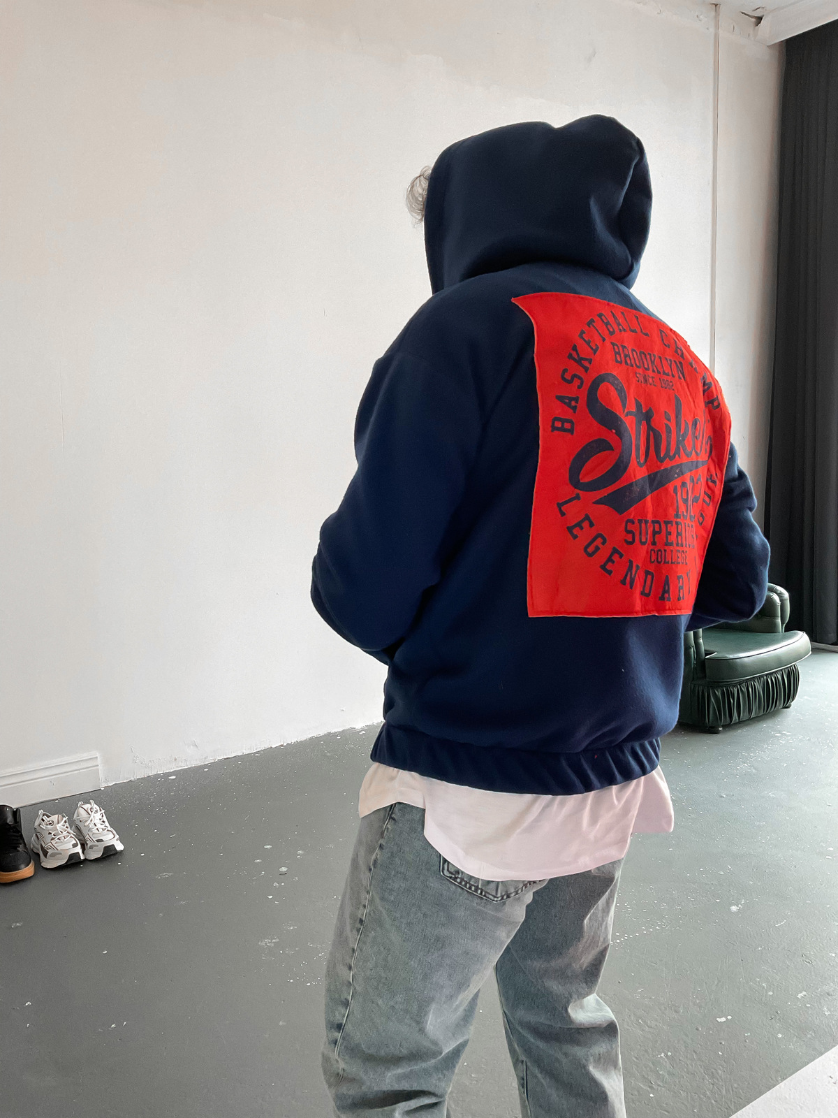 Lacivert Striker Kapüşonlu Polar Sweat C-1982