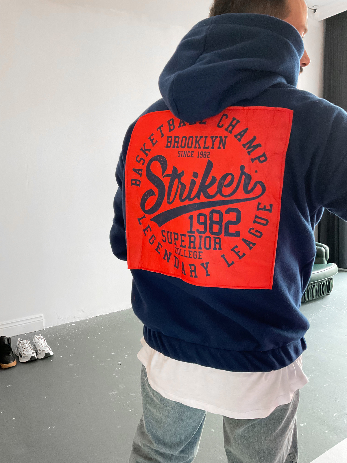 Lacivert Striker Kapüşonlu Polar Sweat C-1982