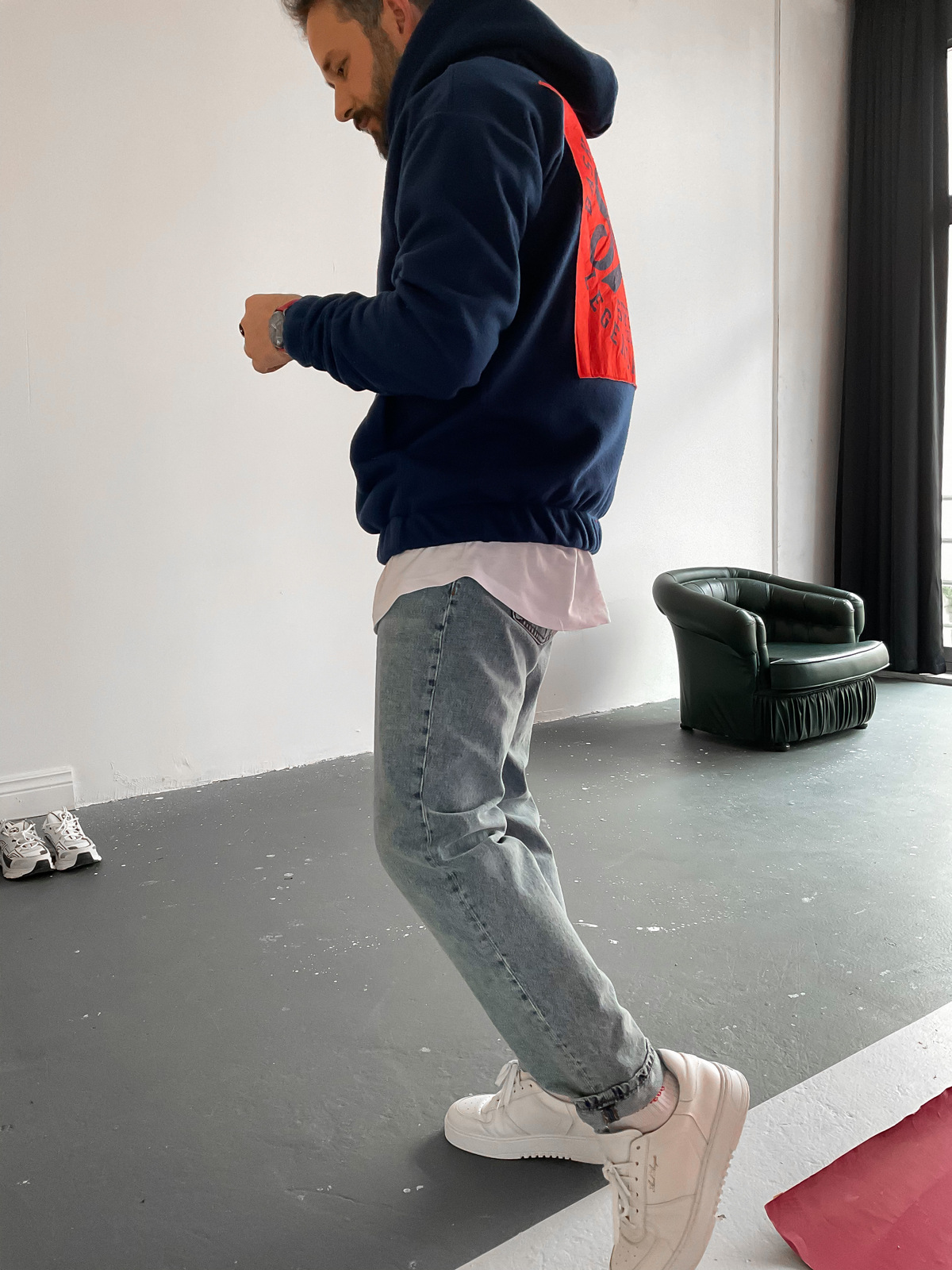 Lacivert Striker Kapüşonlu Polar Sweat C-1982