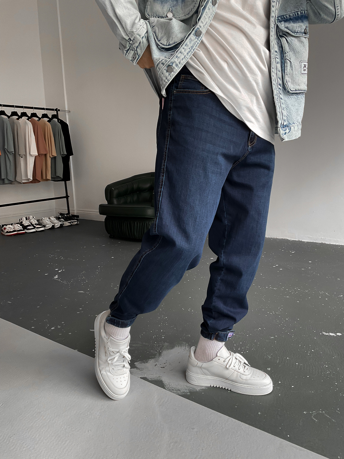 Lacivert Paça Detaylı Pantolon D-6471