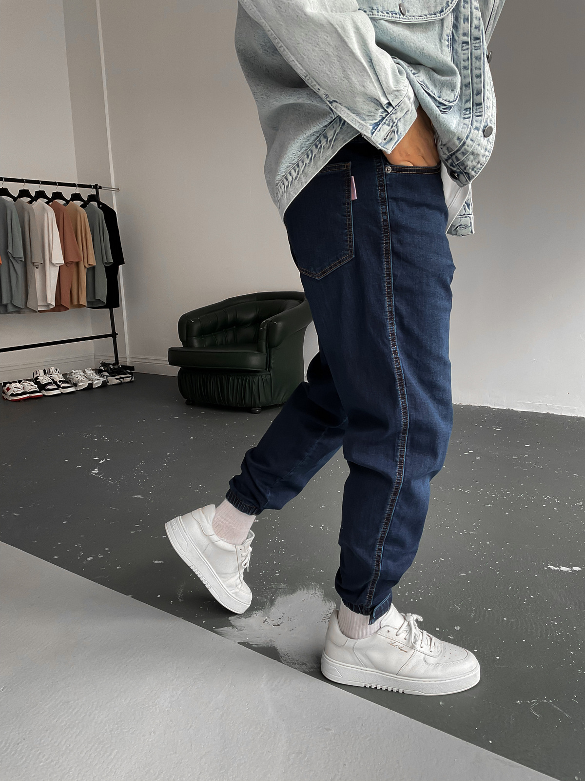 Lacivert Paça Detaylı Pantolon D-6471