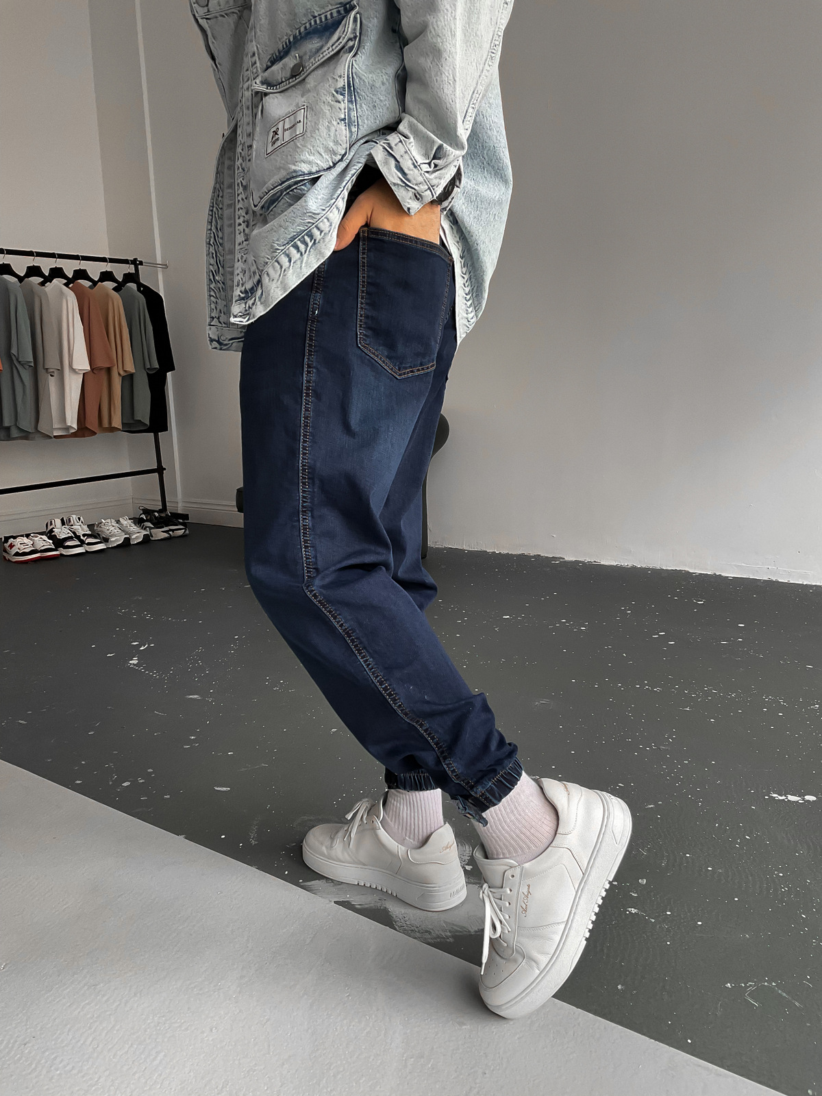 Lacivert Paça Detaylı Pantolon D-6471