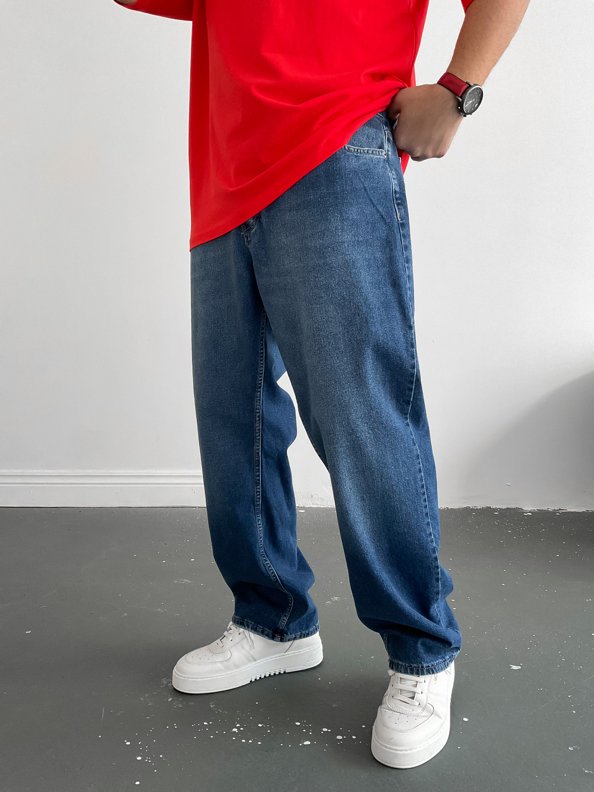 Mavi Baggy Boru Paça Jean M-15883