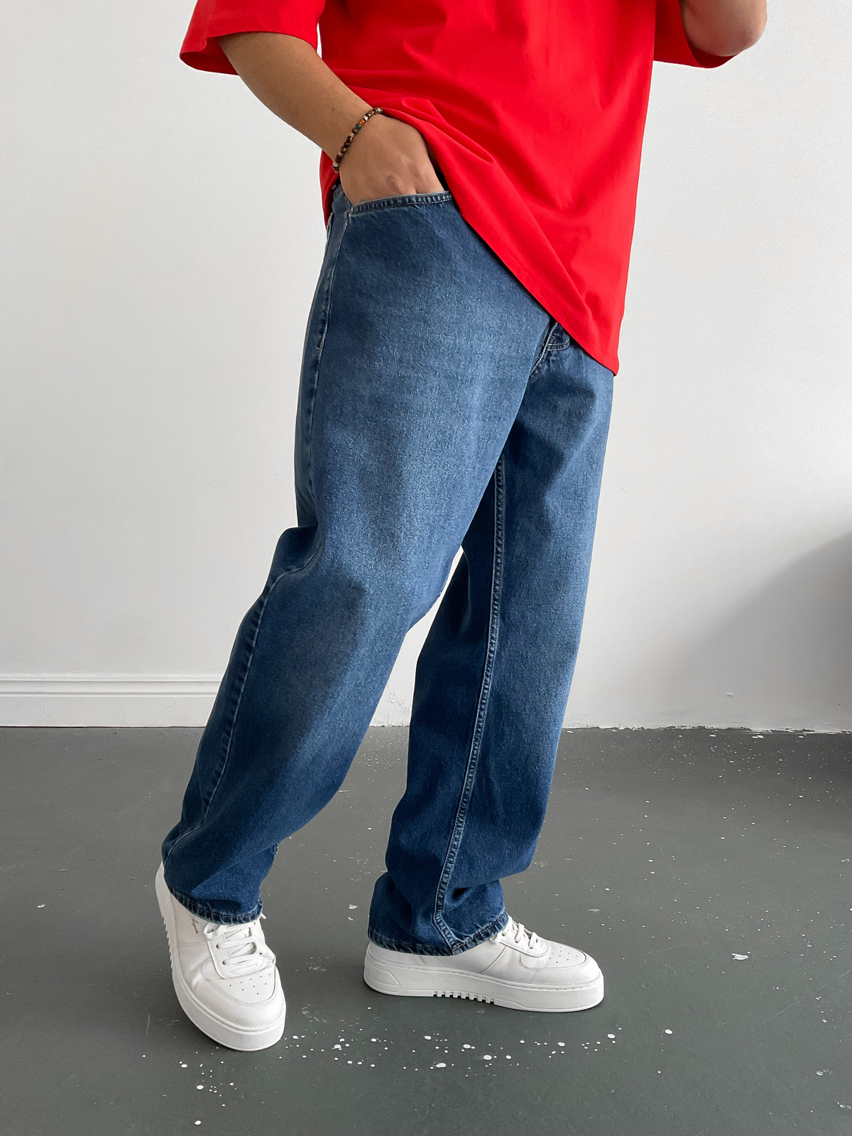Mavi Baggy Boru Paça Jean M-15883