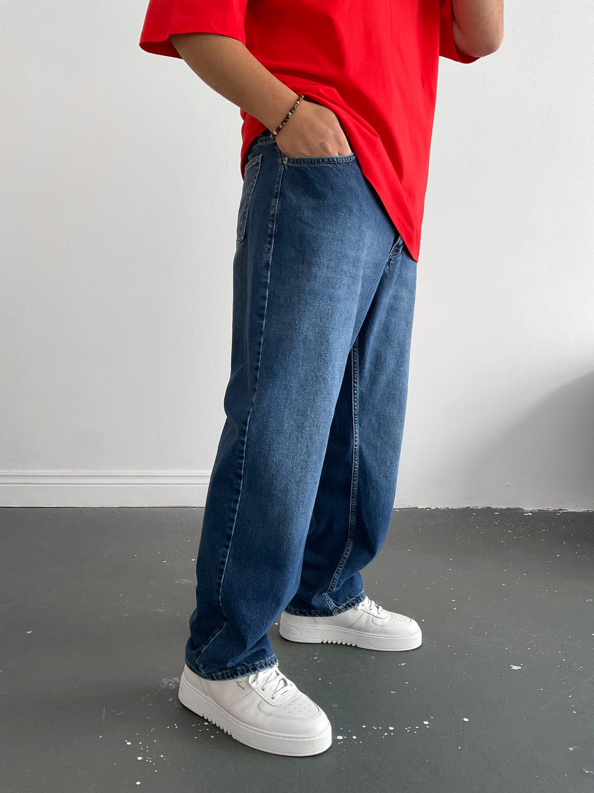 Mavi Baggy Boru Paça Jean M-15883