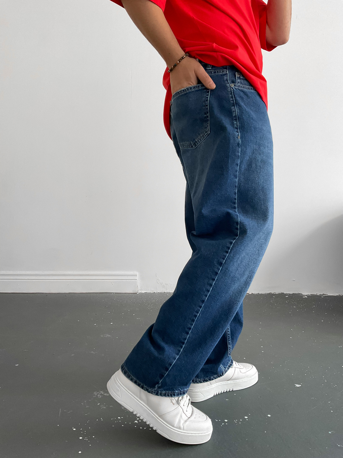 Mavi Baggy Boru Paça Jean M-15883