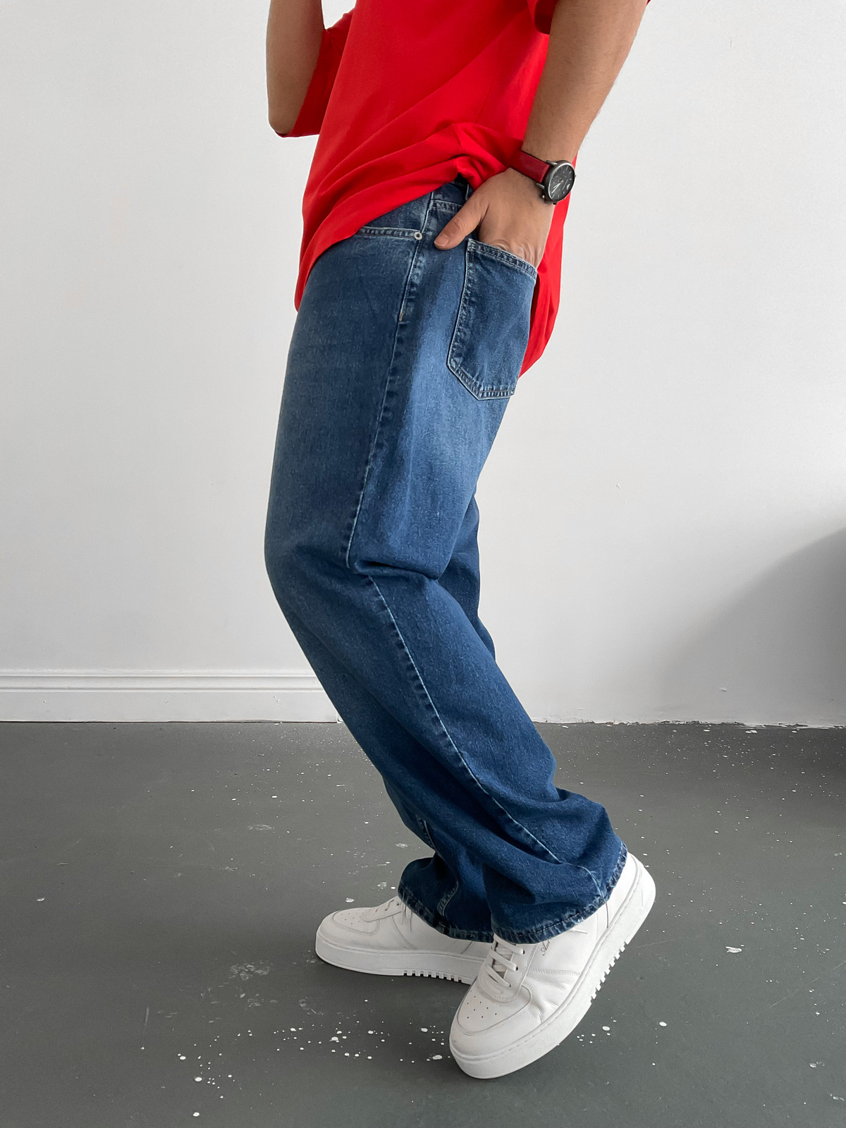 Mavi Baggy Boru Paça Jean M-15883