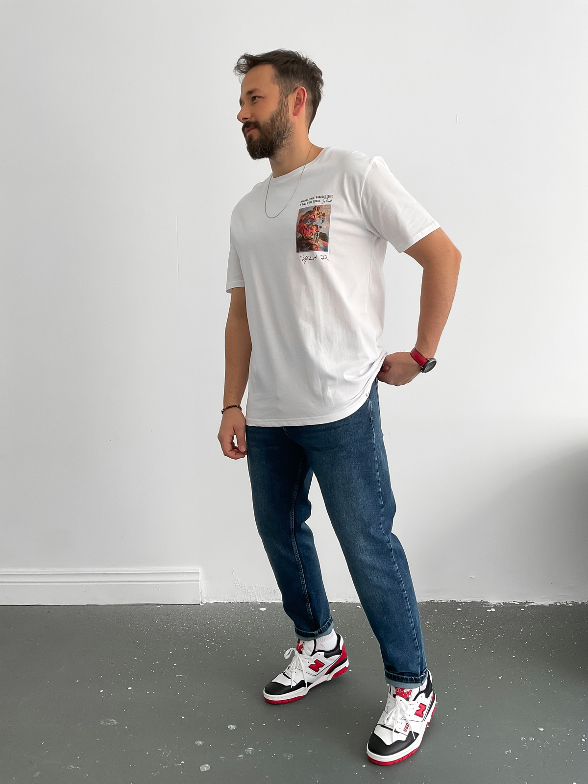 Beyaz Street T-Shirt M-1521