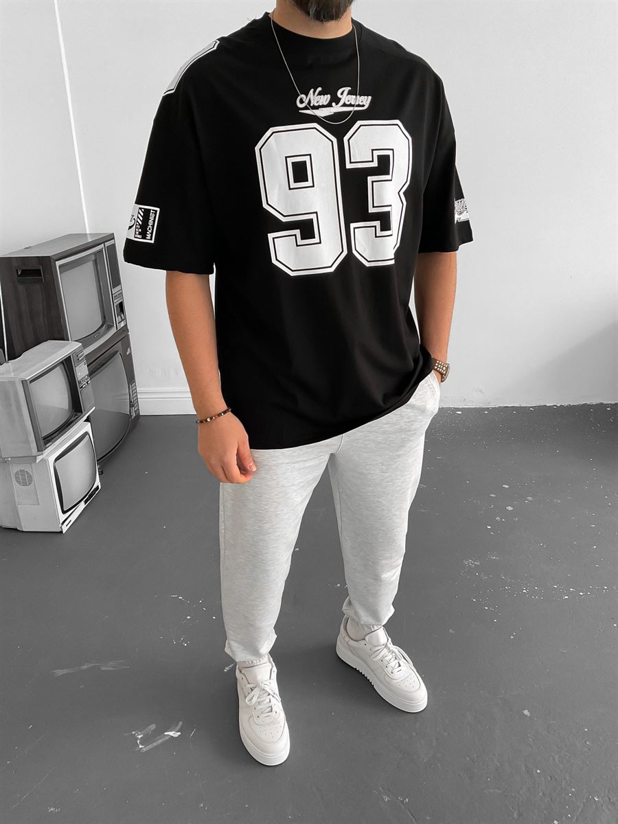 Siyah New Jersey Oversize T-Shirt M-1574