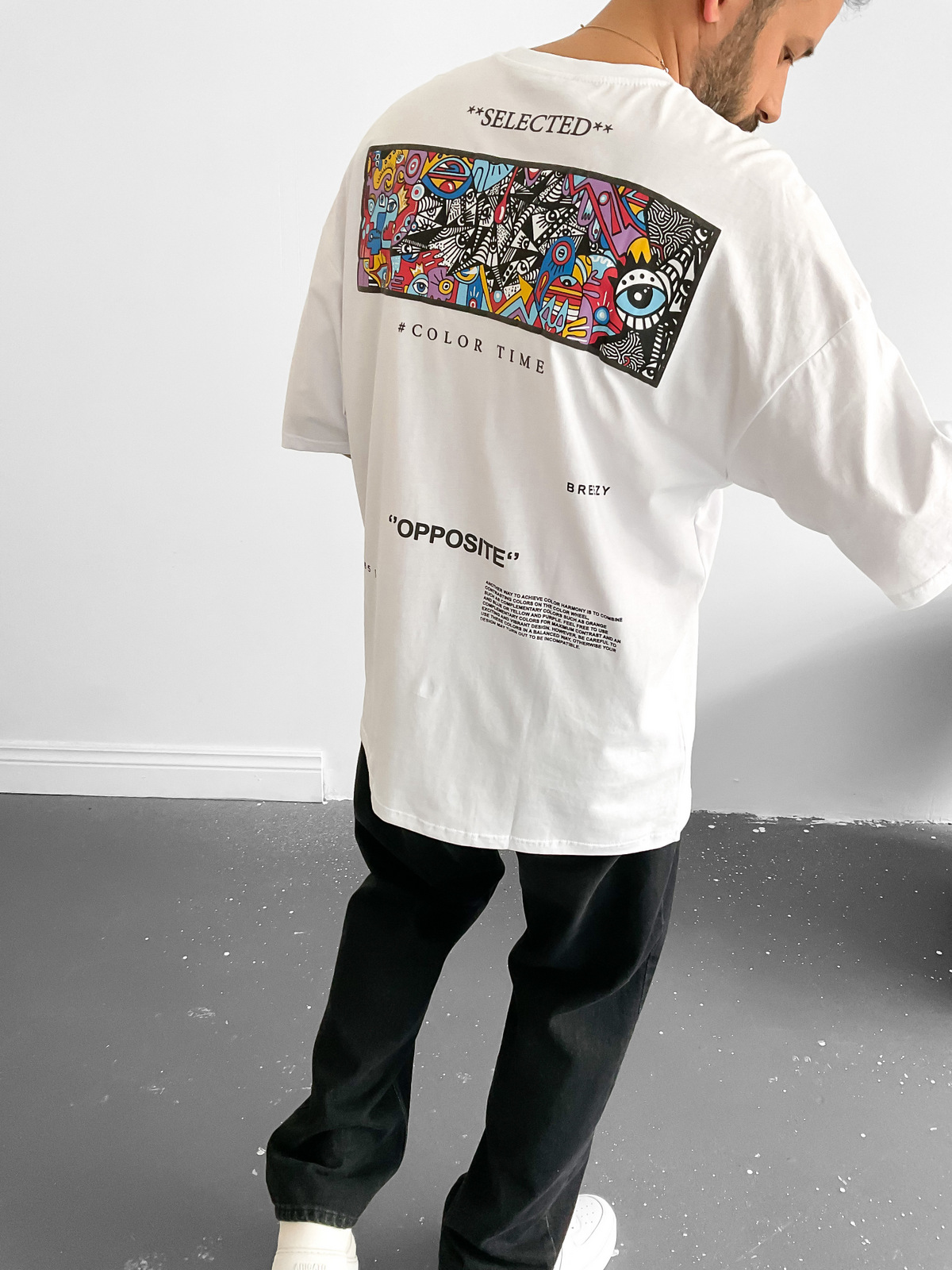 Beyaz Opposite T-Shirt B-1002