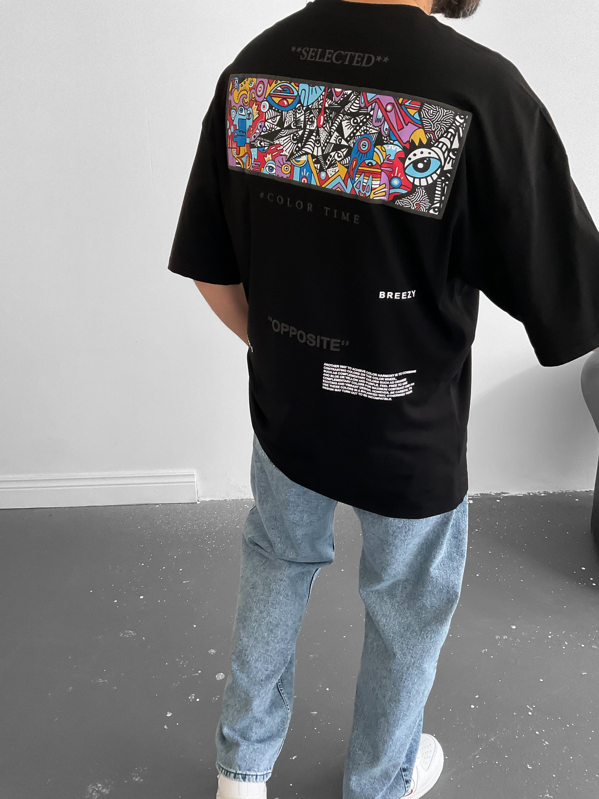 Siyah Opposite T-Shirt B-1002