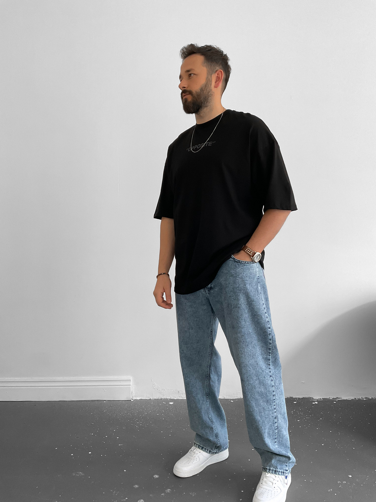 Siyah Opposite T-Shirt B-1002