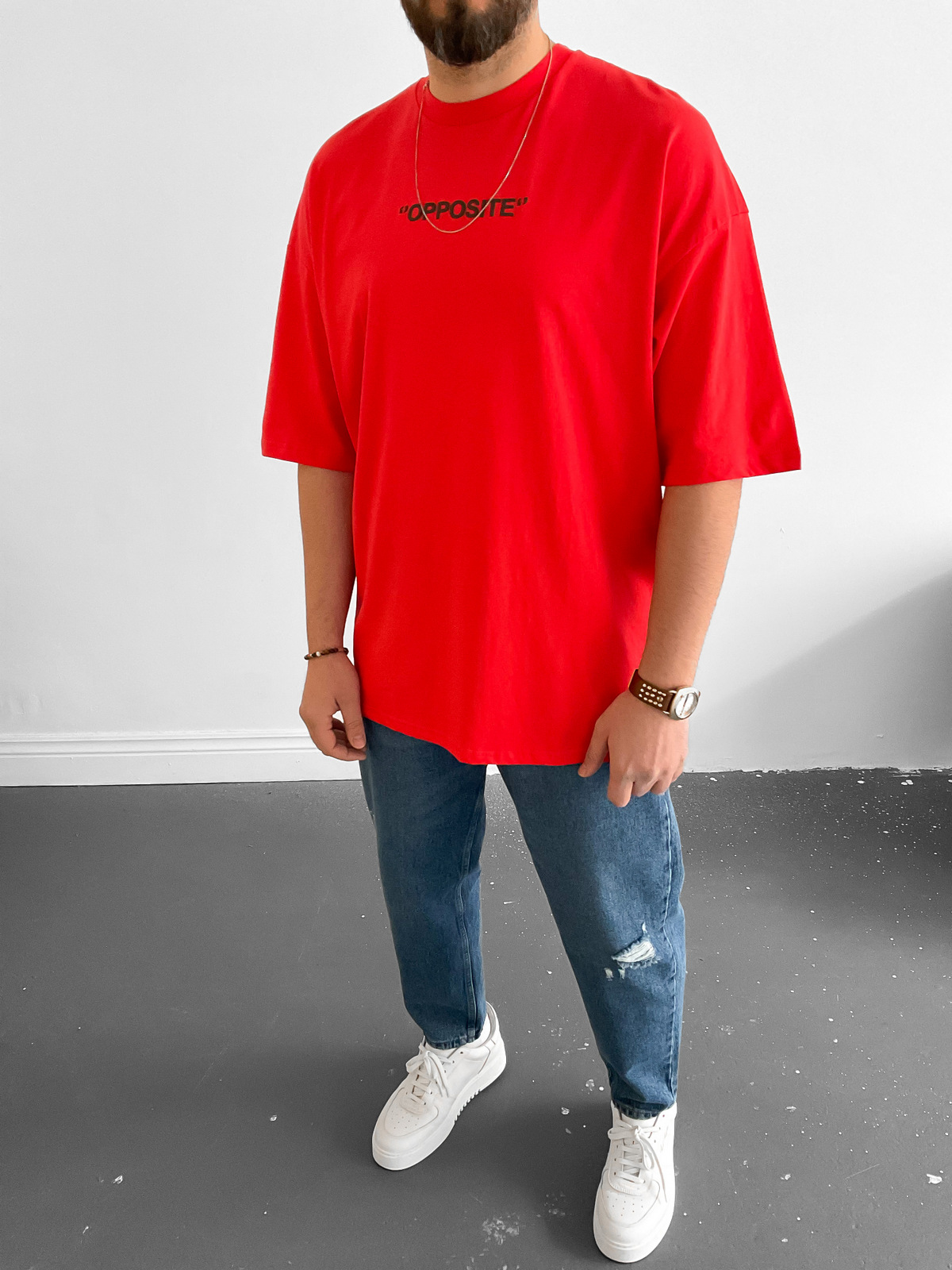 Kırmızı Opposite T-Shirt B-1002