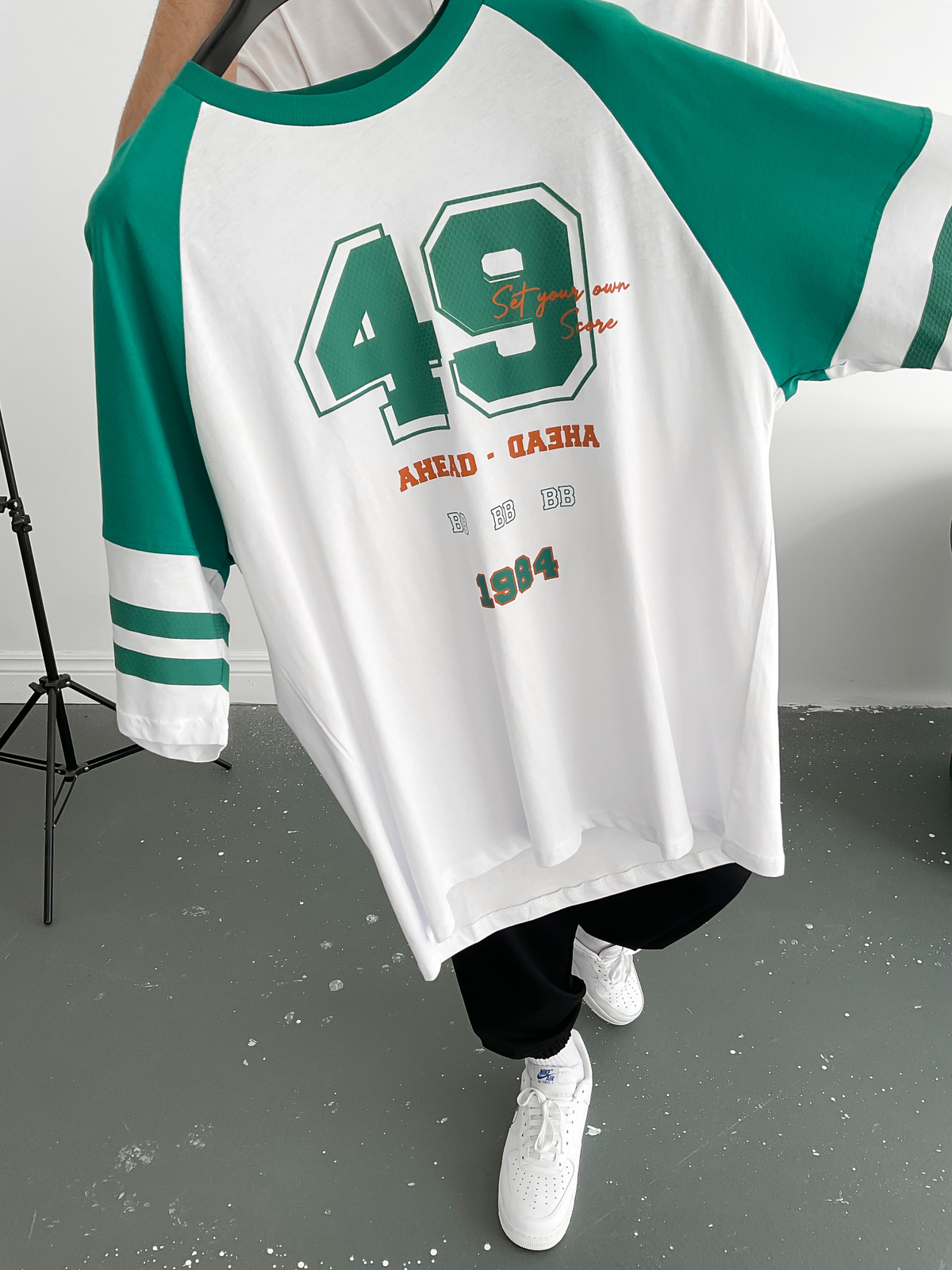 Beyaz 49 Baskılı T-Shirt B-1065