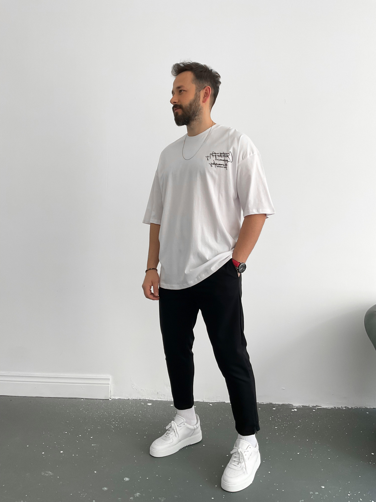 Beyaz My Touch Baskılı T-Shirt B-1037