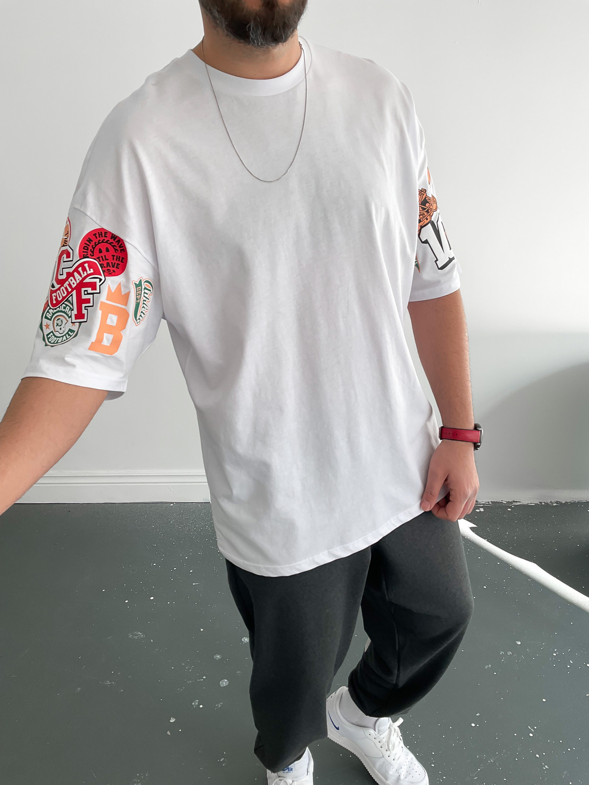 Beyaz Armalı T-Shirt B-1104
