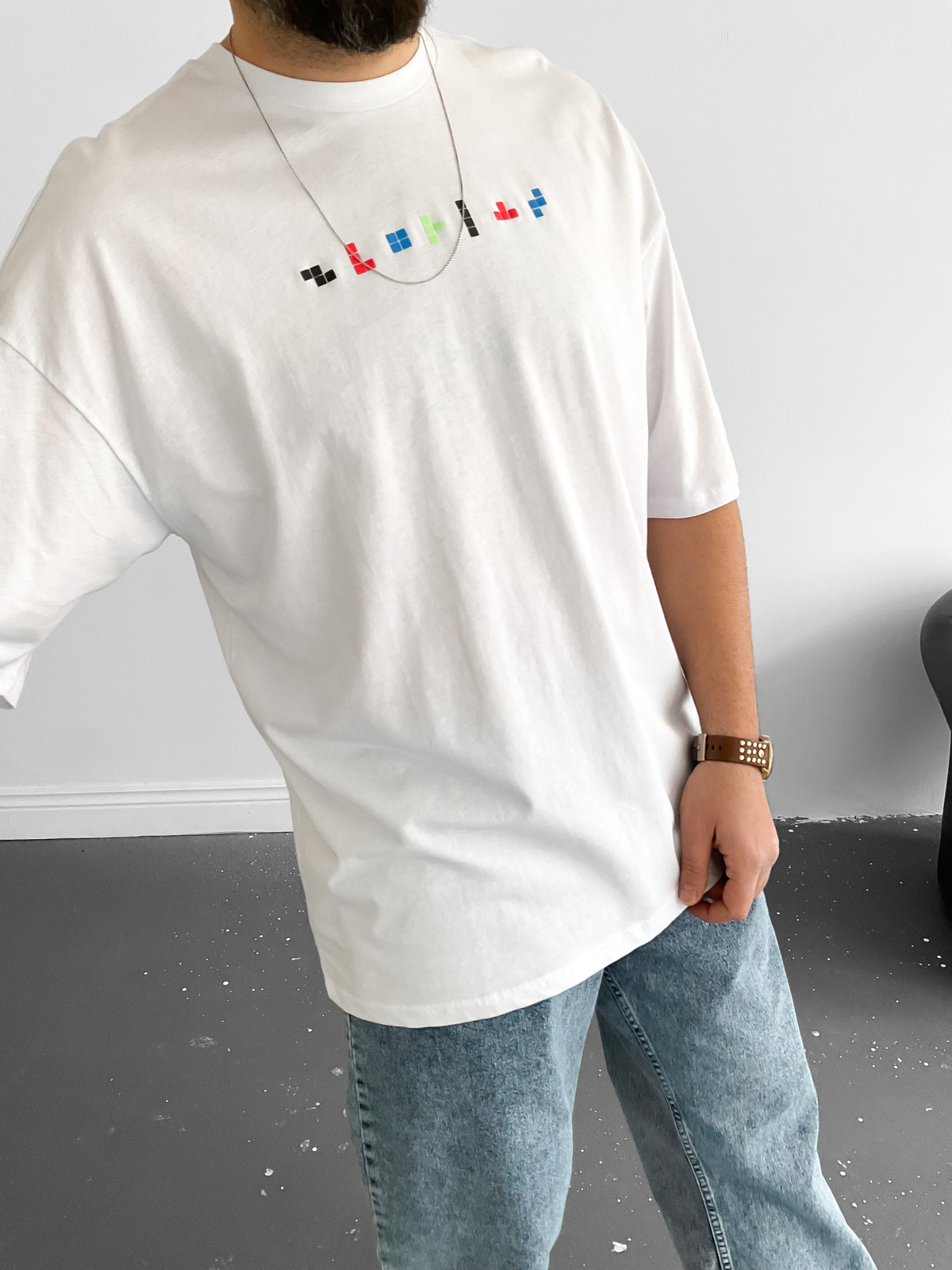 Beyaz Tetris T-Shirt B-1036