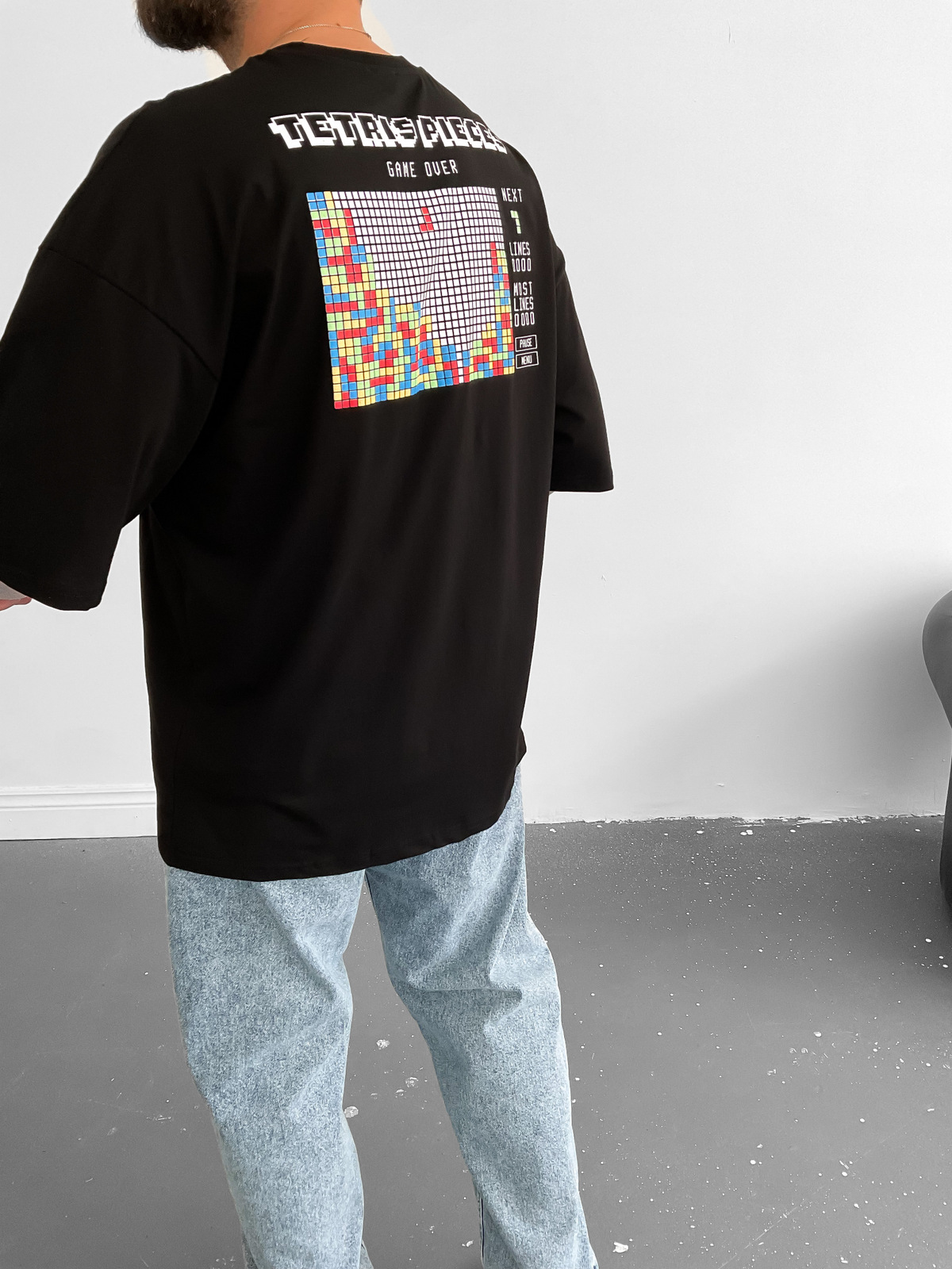 Siyah Tetris T-Shirt B-1036