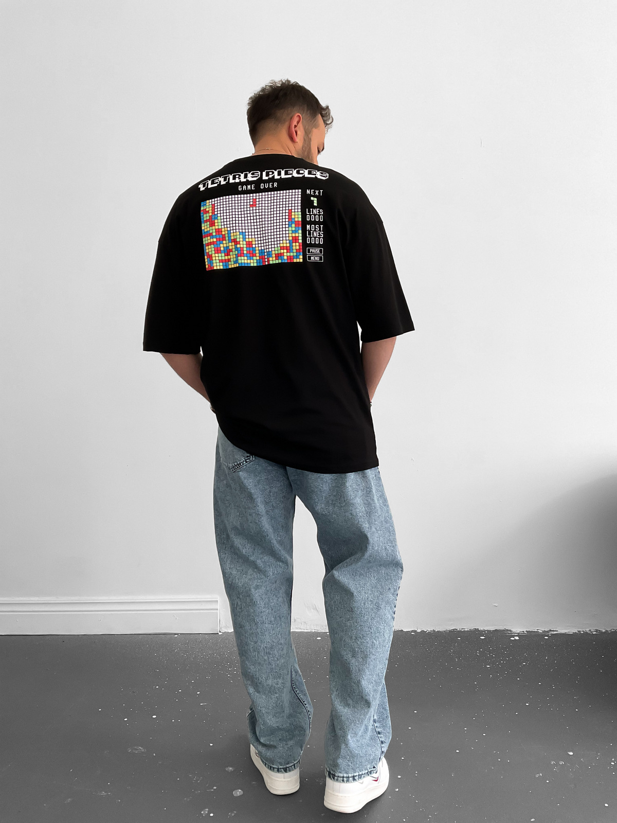 Siyah Tetris T-Shirt B-1036