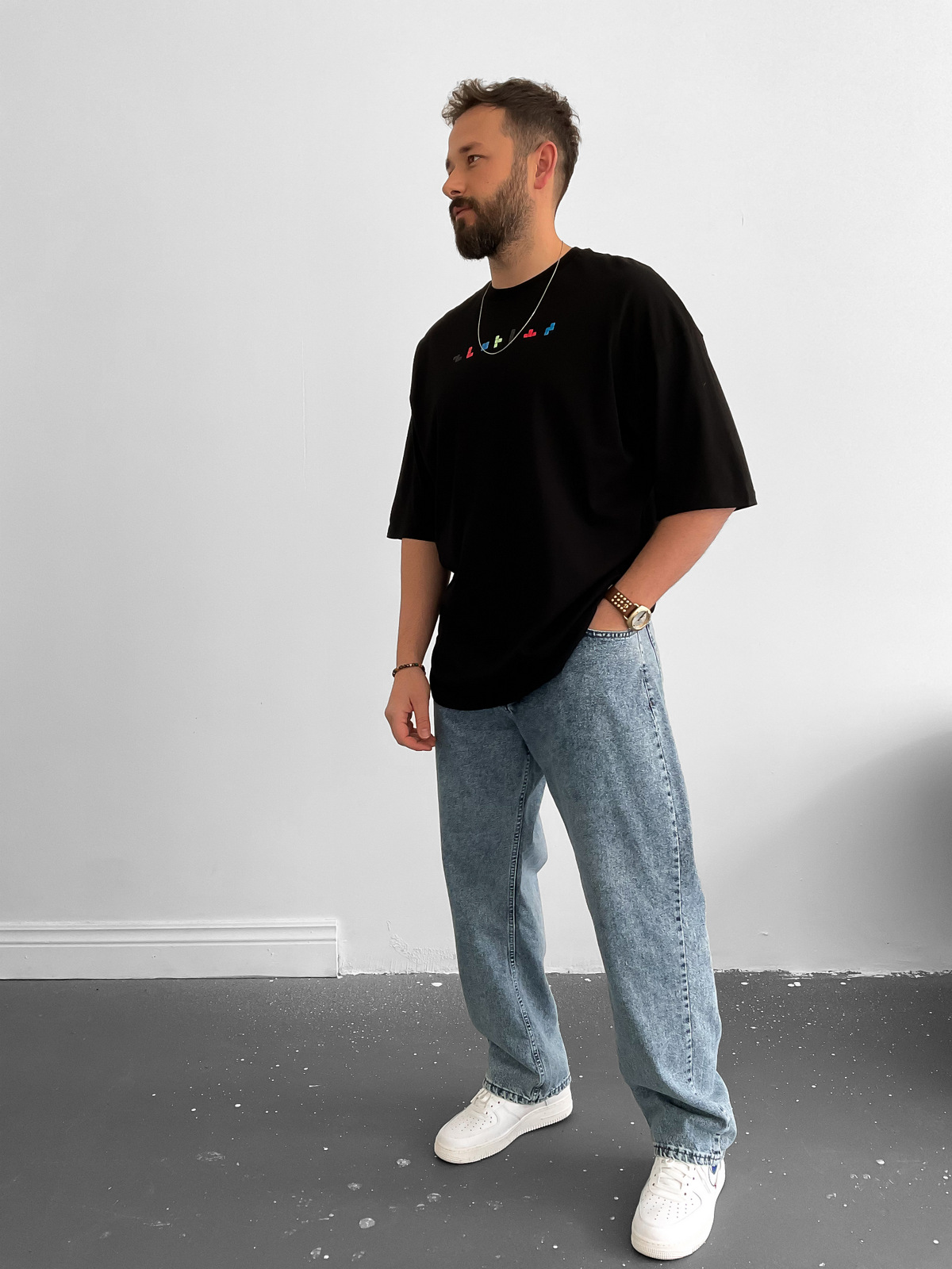 Siyah Tetris T-Shirt B-1036
