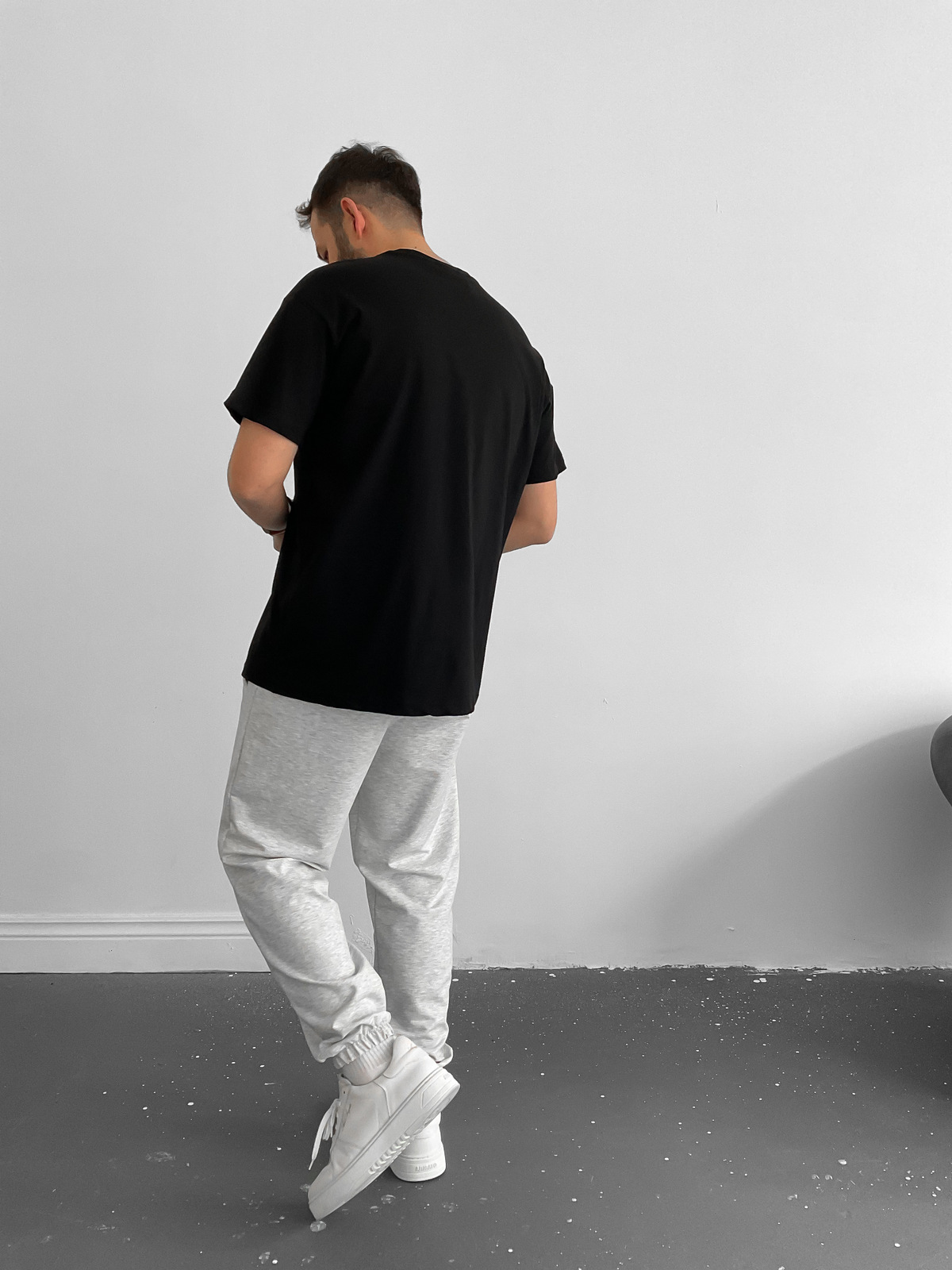Siyah Önü Cepli Basic T-Shirt C-683