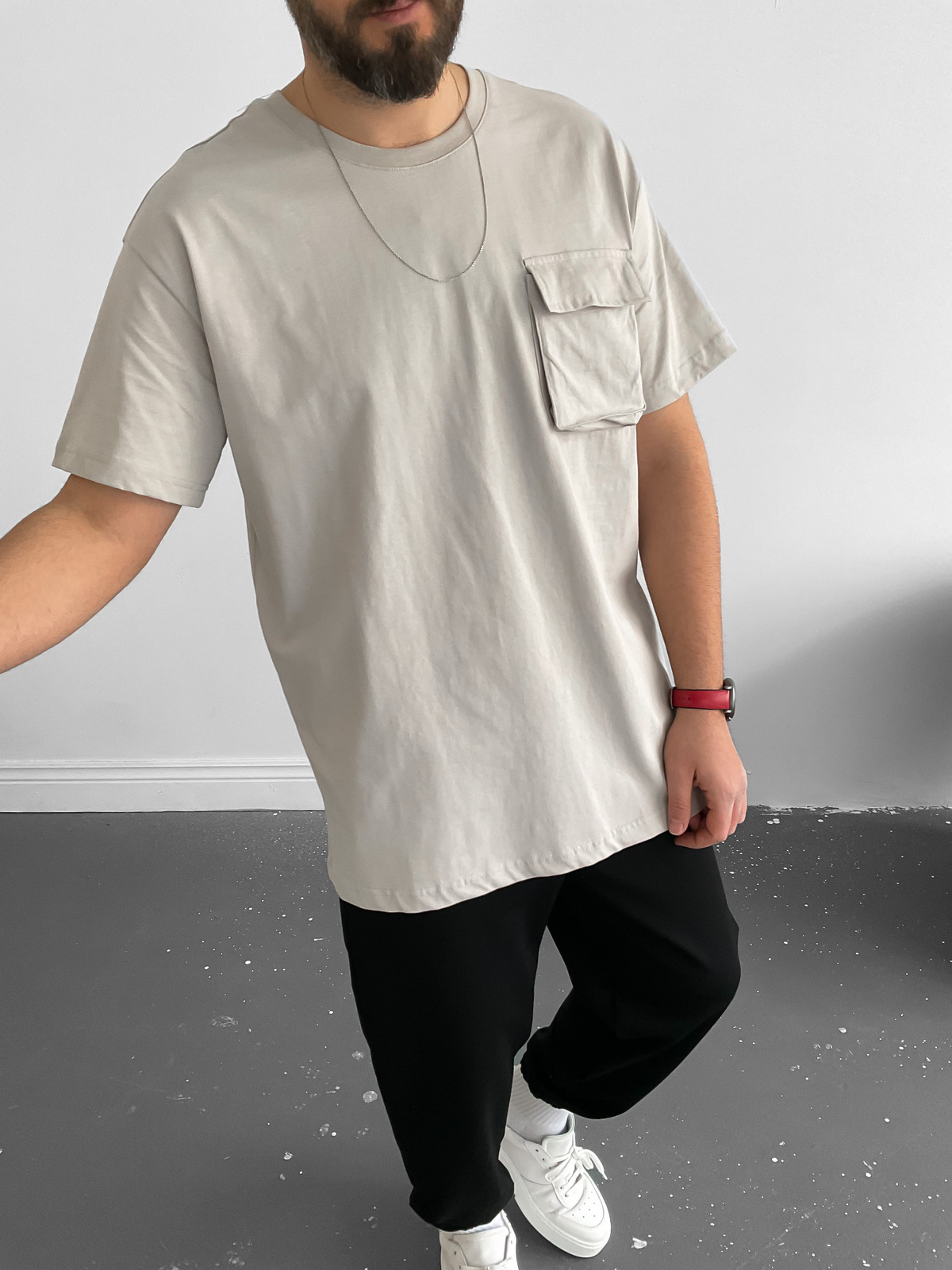 Taş Önü Cepli Basic T-Shirt C-683
