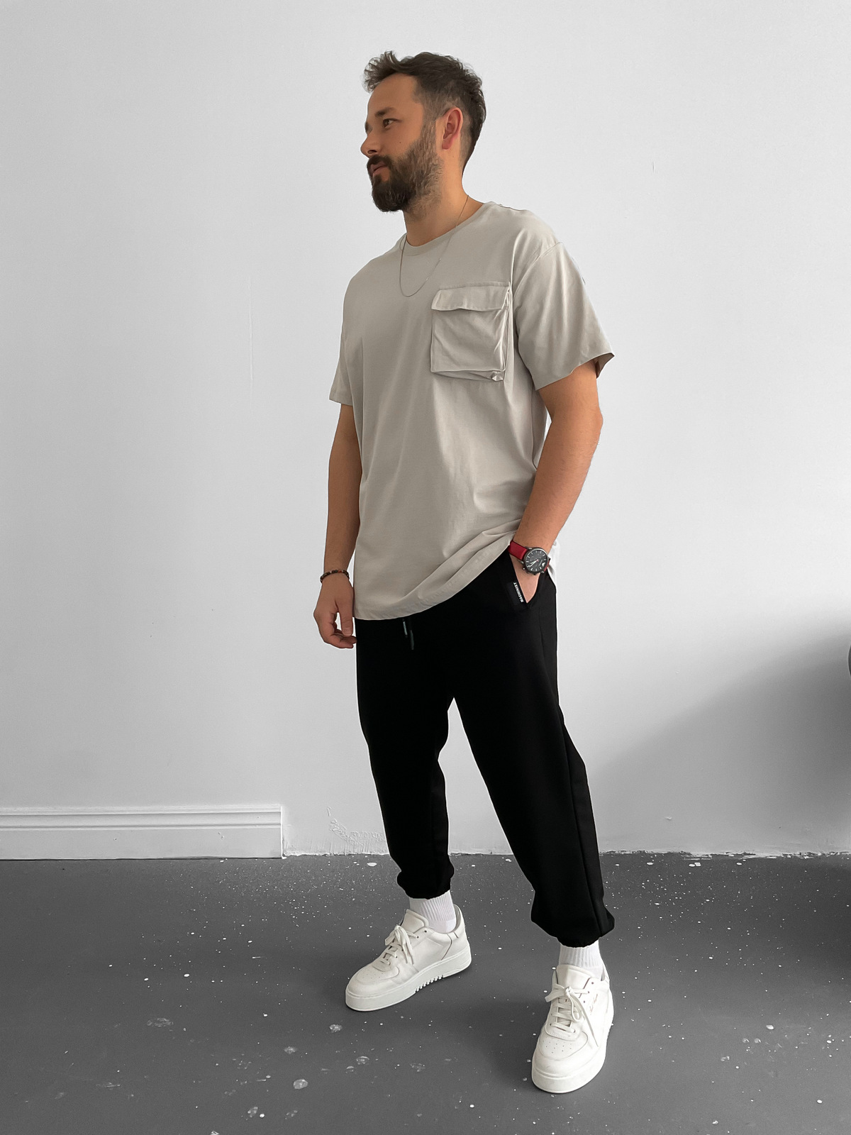 Taş Önü Cepli Basic T-Shirt C-683