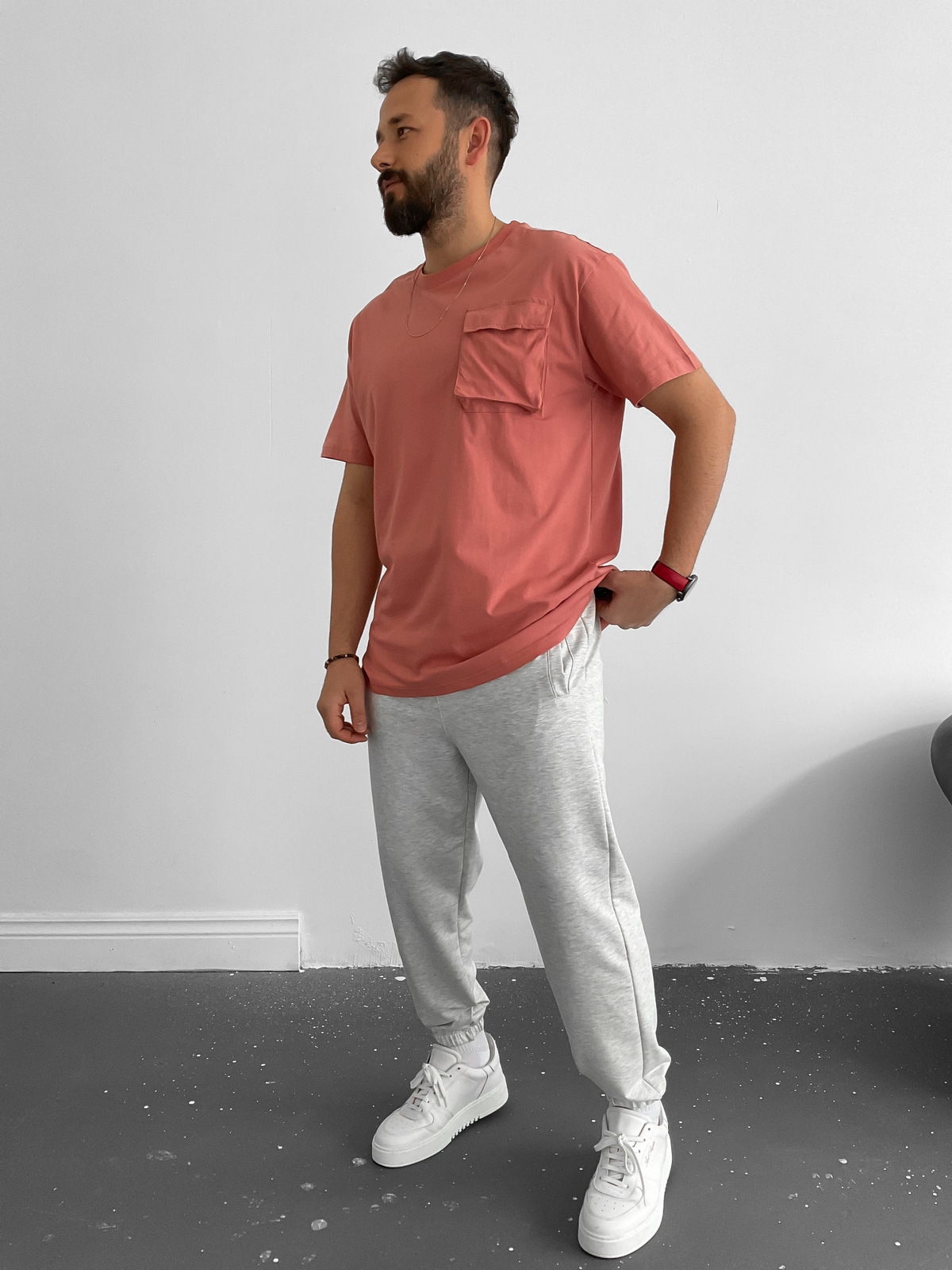 Kiremit Önü Cepli Basic T-Shirt C-683