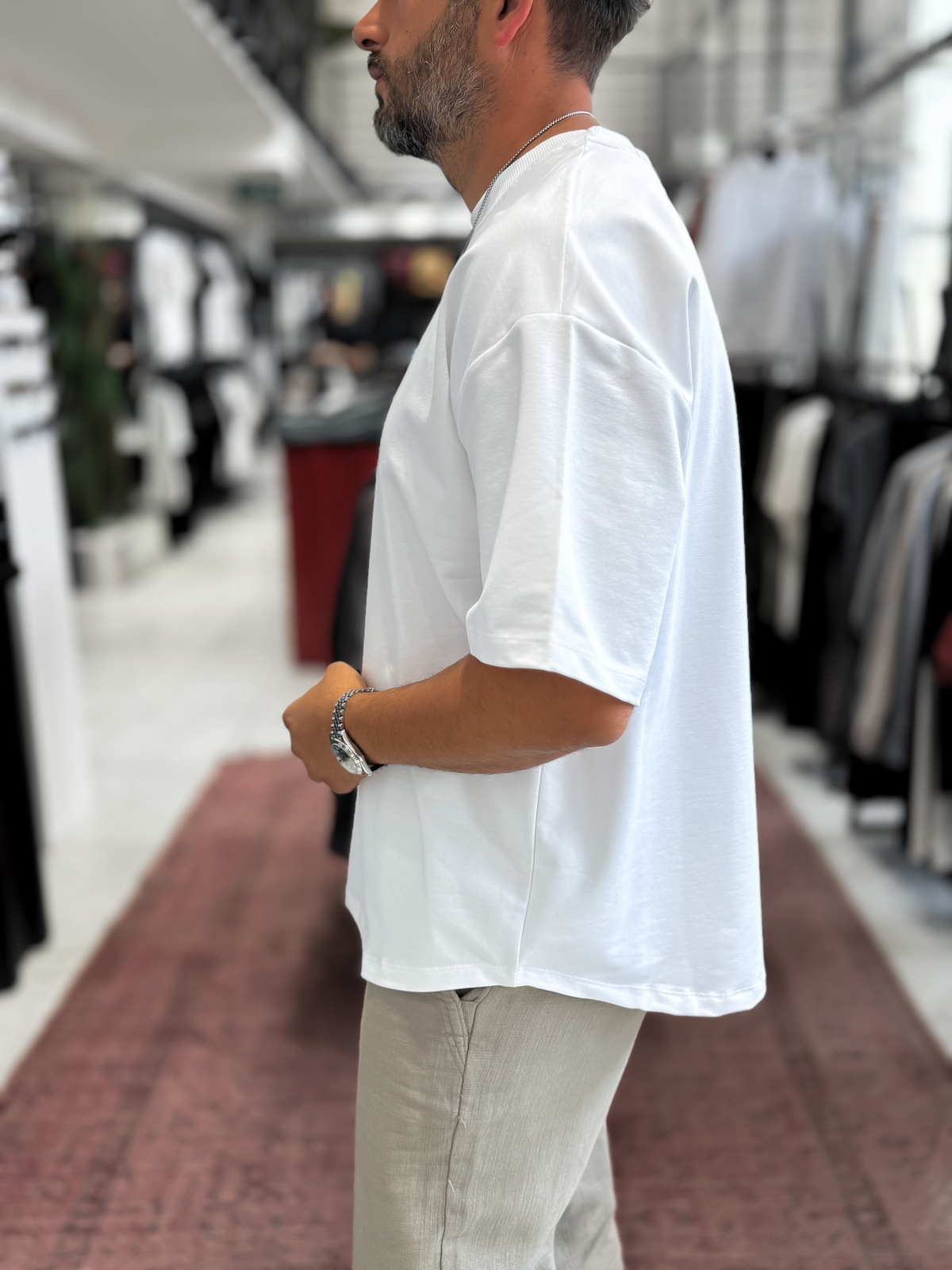Beyaz İki İplik Basic T-Shirt BY-1208/363