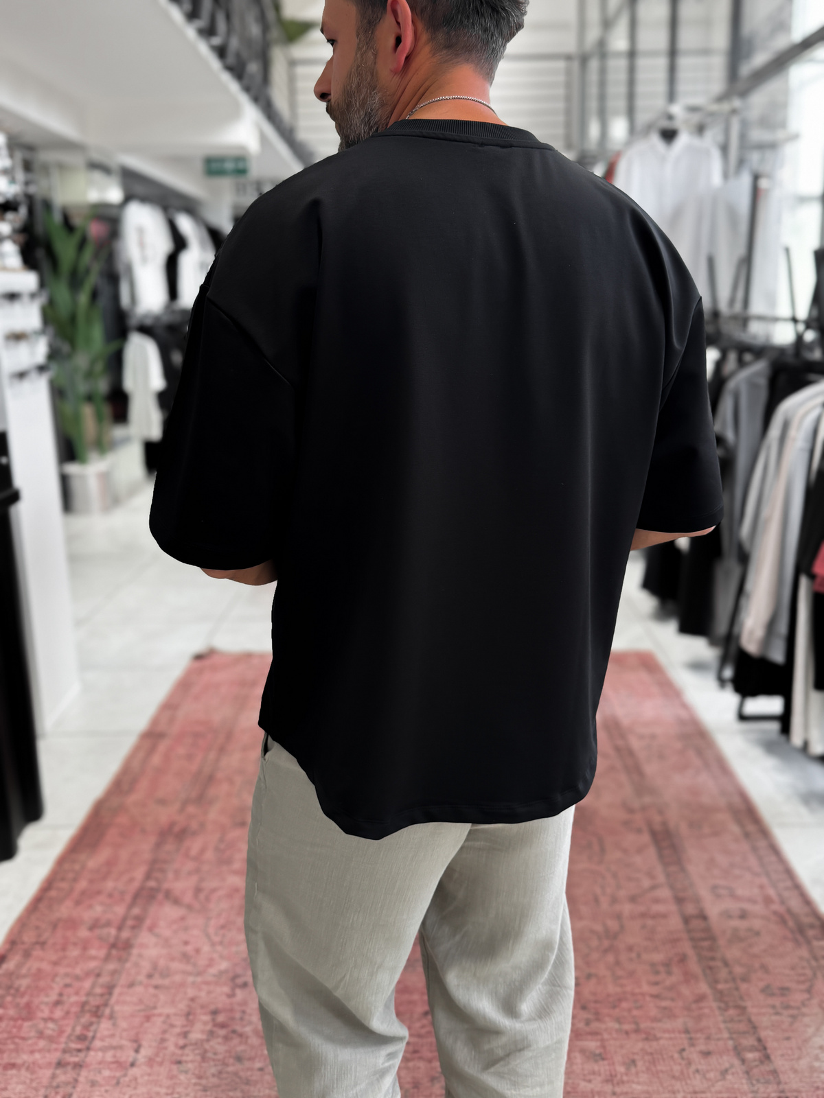 Siyah İki İplik Basic T-Shirt BY-1208/363