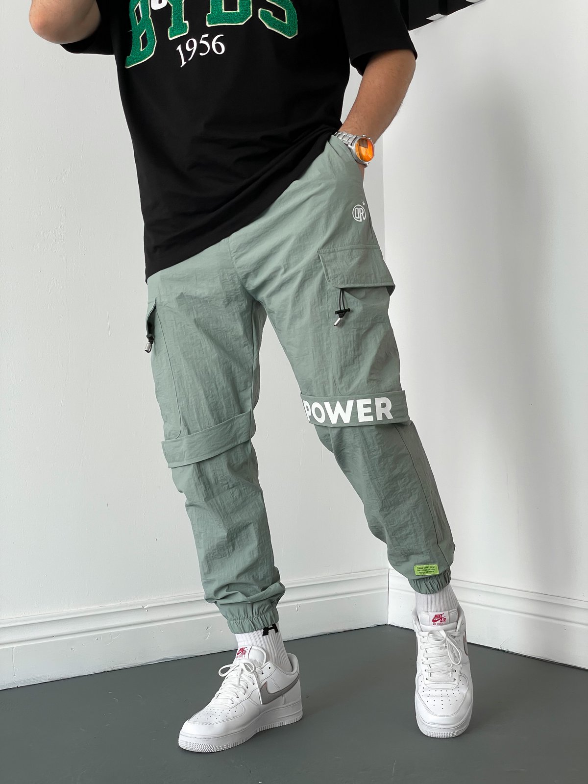 Mint Yeşili Baskılı Power Jogger D-6440