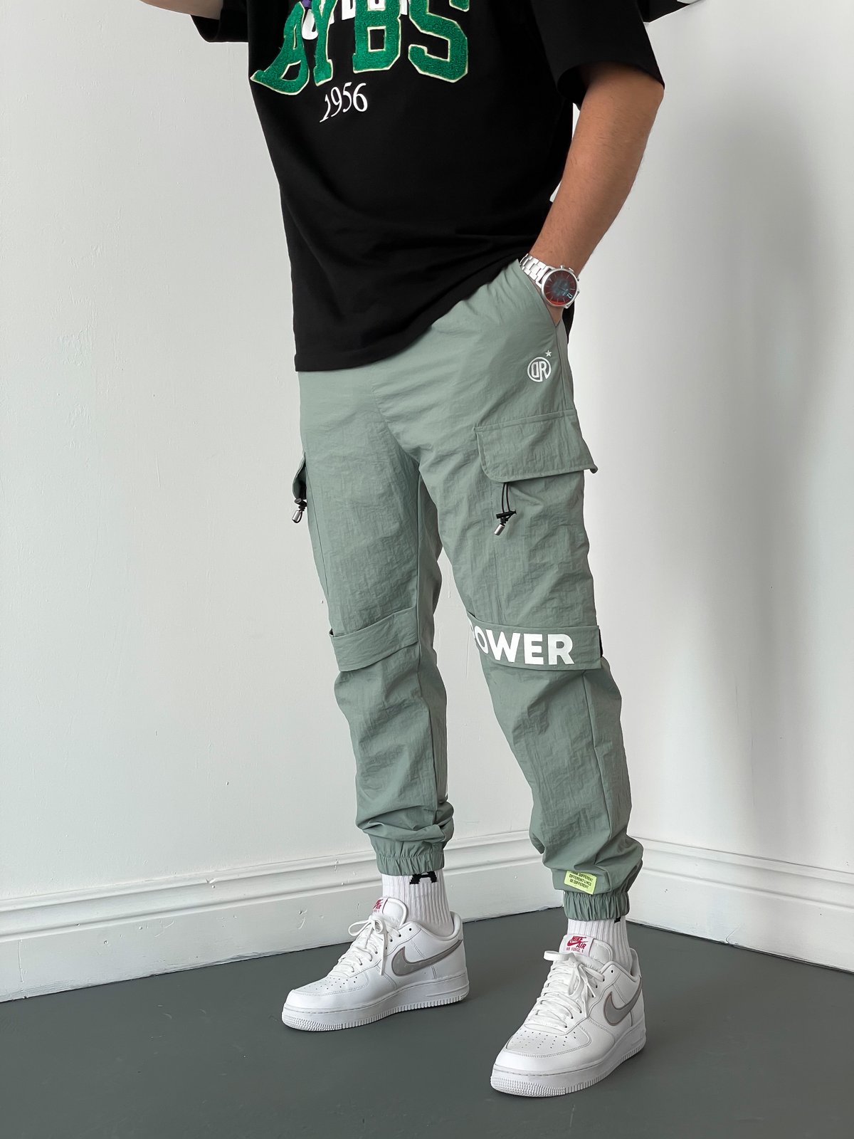 Mint Yeşili Baskılı Power Jogger D-6440