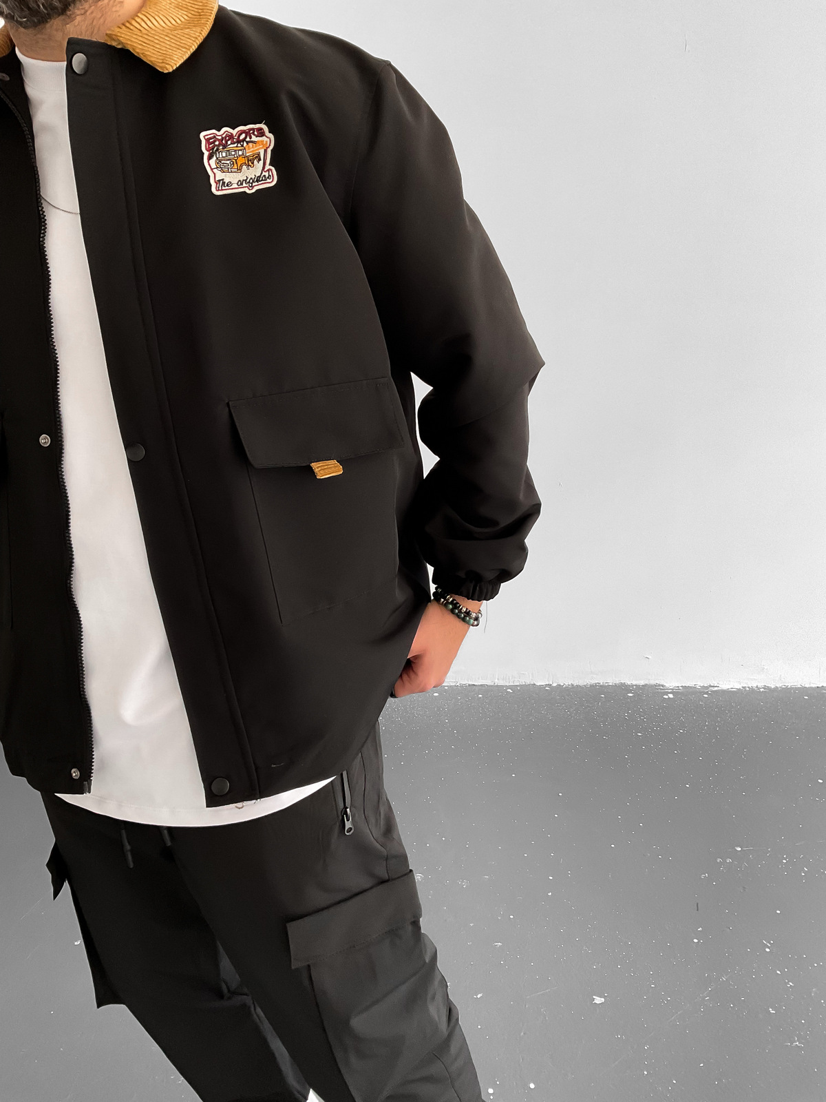 Siyah Armalı Mevsimlik Ceket STK-5016
