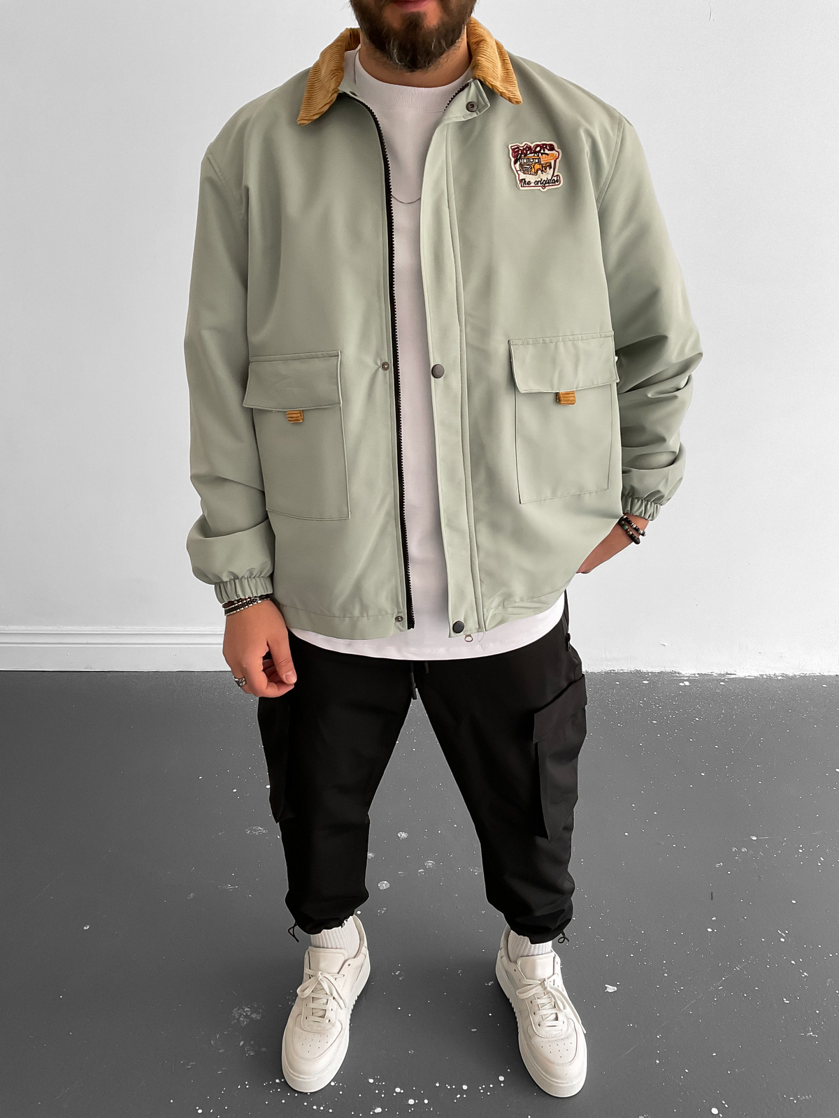 Mint Yeşili Armalı Mevsimlik Ceket STK-5016