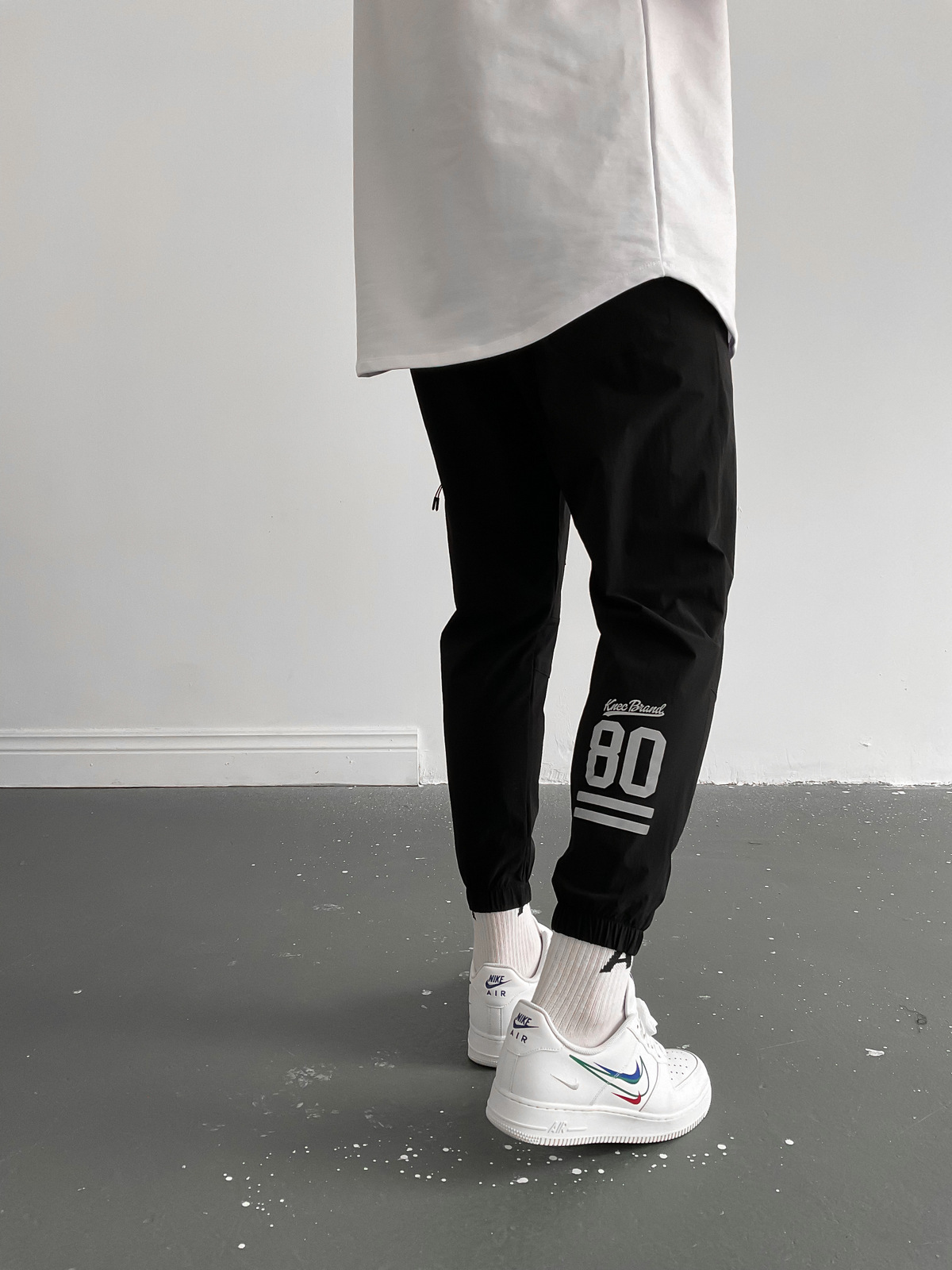 Siyah 80 Baskılı Jogger K-819