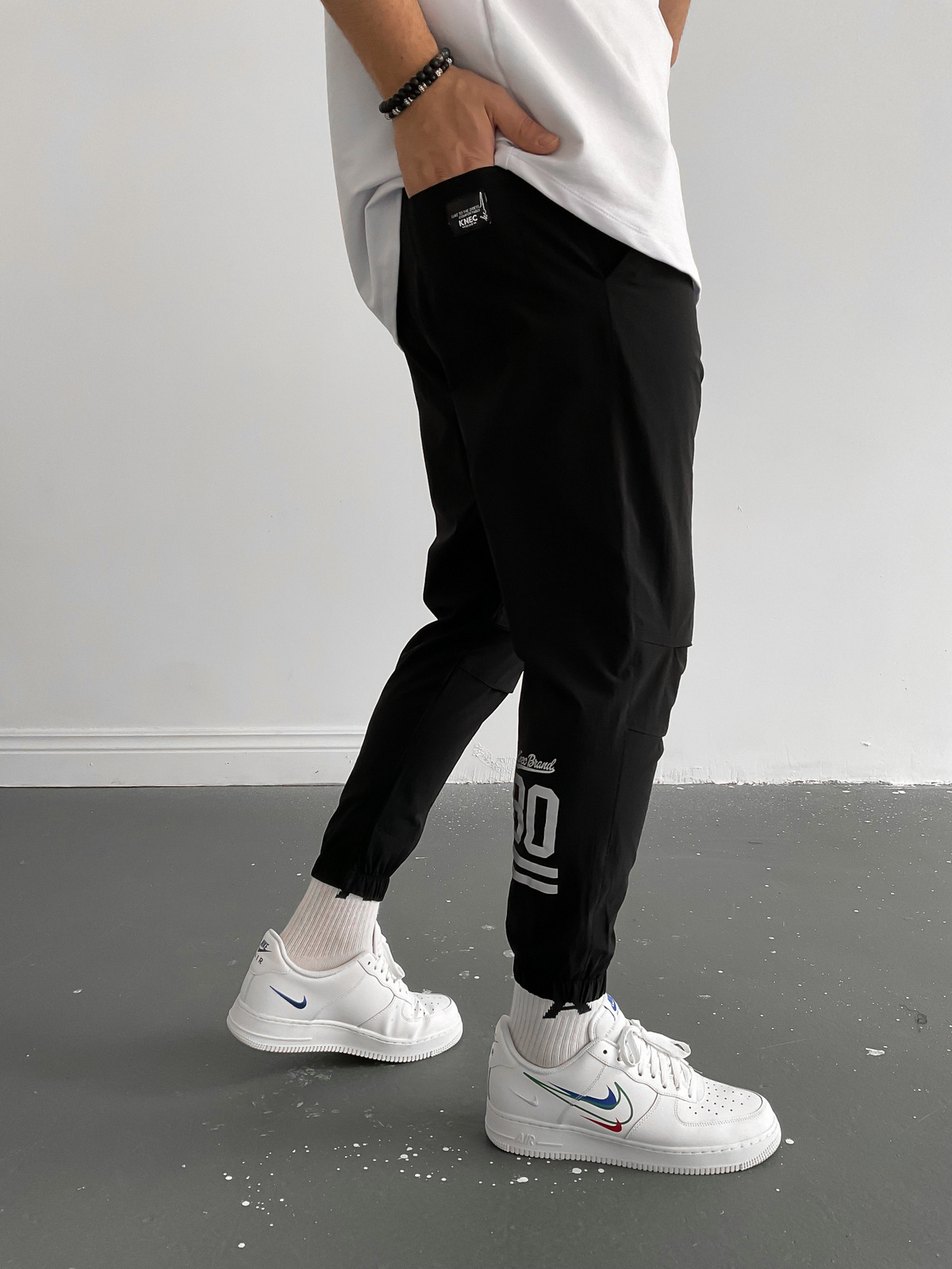 Siyah 80 Baskılı Jogger K-819