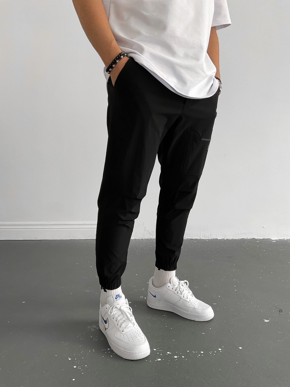 Siyah 80 Baskılı Jogger K-819