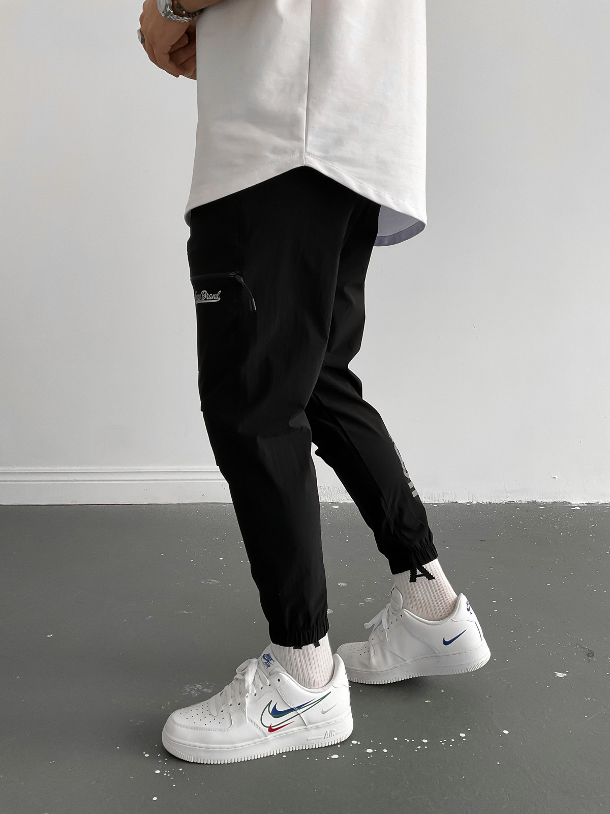 Siyah 80 Baskılı Jogger K-819