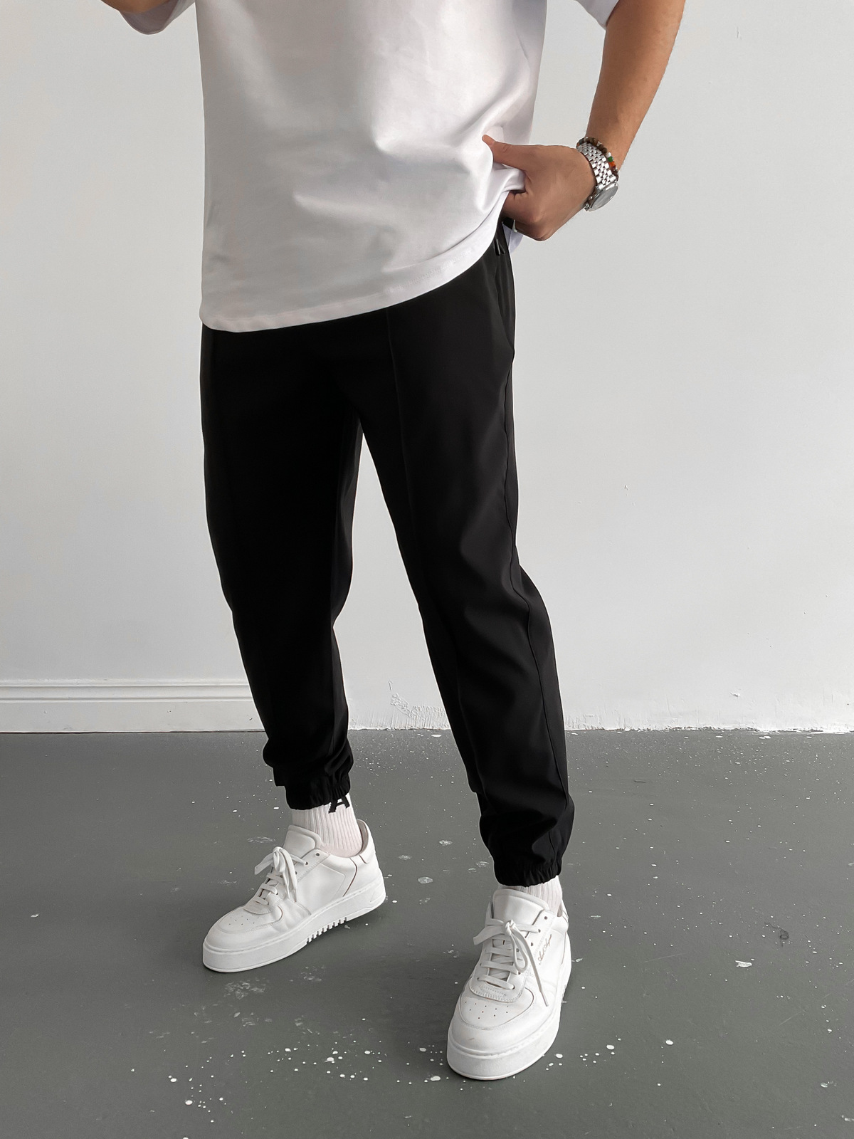 Siyah Dikişli Jogger K-874