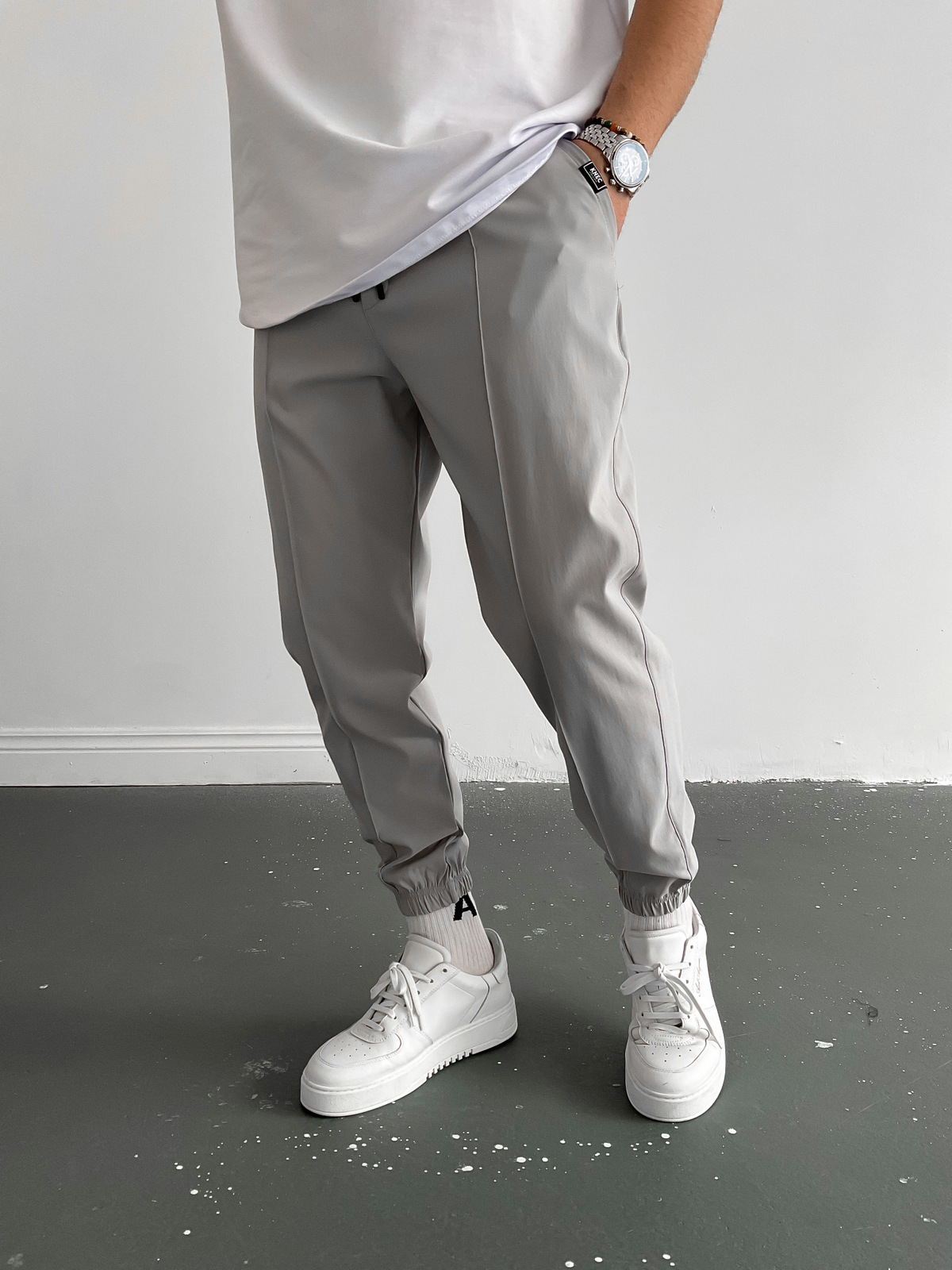 Gri Dikişli Jogger K-874