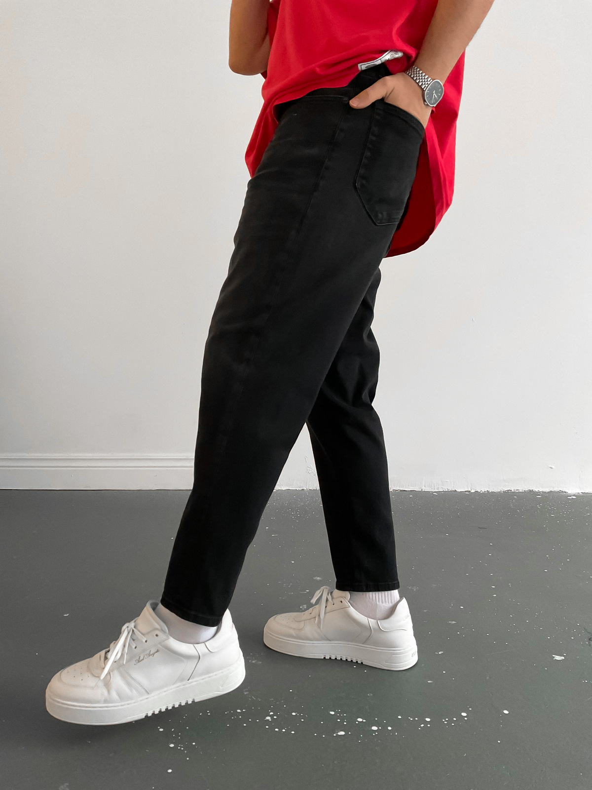 Siyah Eskitme Boyfriend GJ-5078