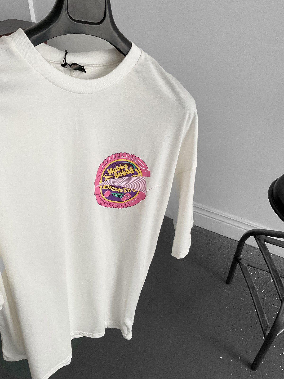 Beyaz Bubble Baskılı T-Shirt B-1144