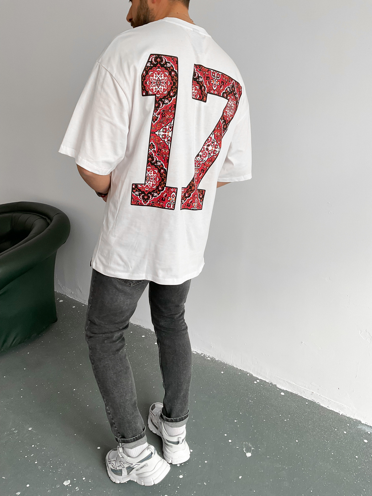 Beyaz Essentials Baskılı T-Shirt ET-0003