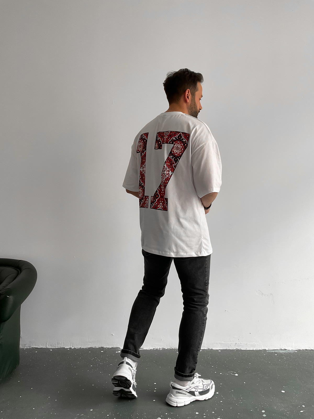Beyaz Essentials Baskılı T-Shirt ET-0003