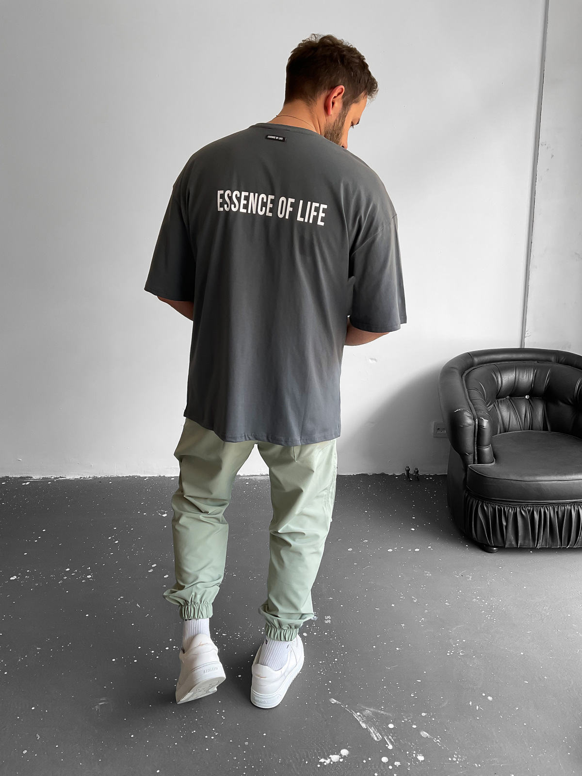 Füme Essence Basklı T-Shirt V-22-122