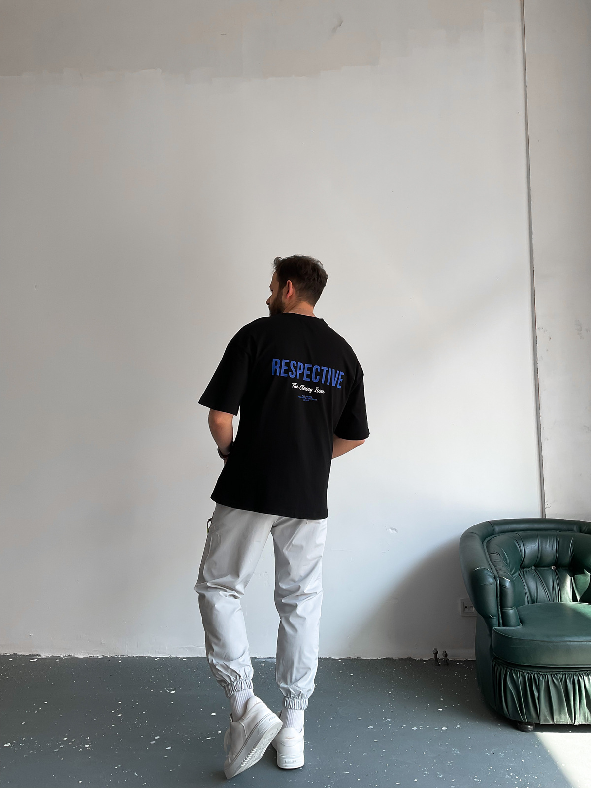 Siyah Respective Baskılı T-Shirt V-22-119