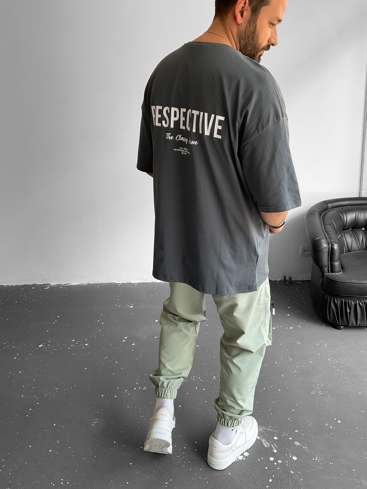 Füme Respective Baskılı T-Shirt V-22-119
