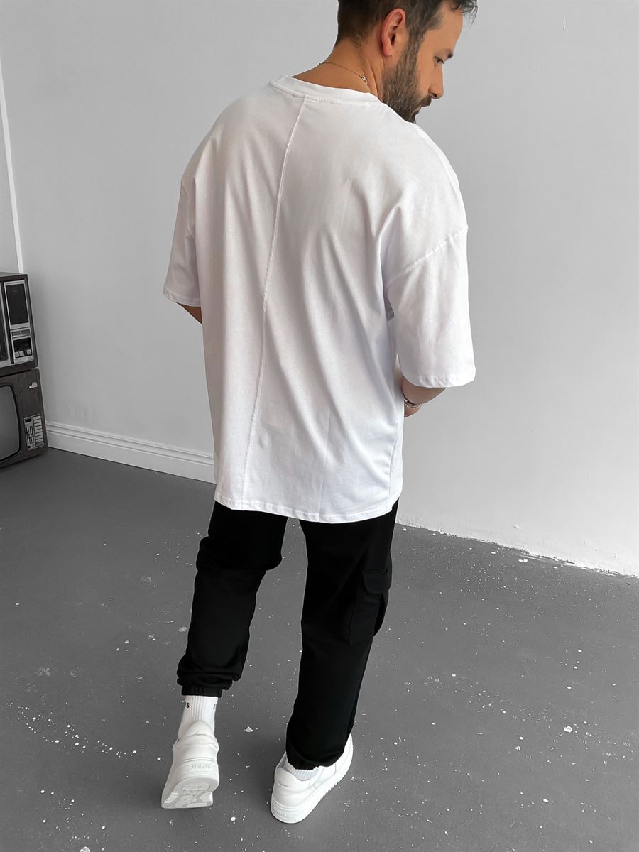 Beyaz Renkli Kobe Baskılı T-Shirt M-1629